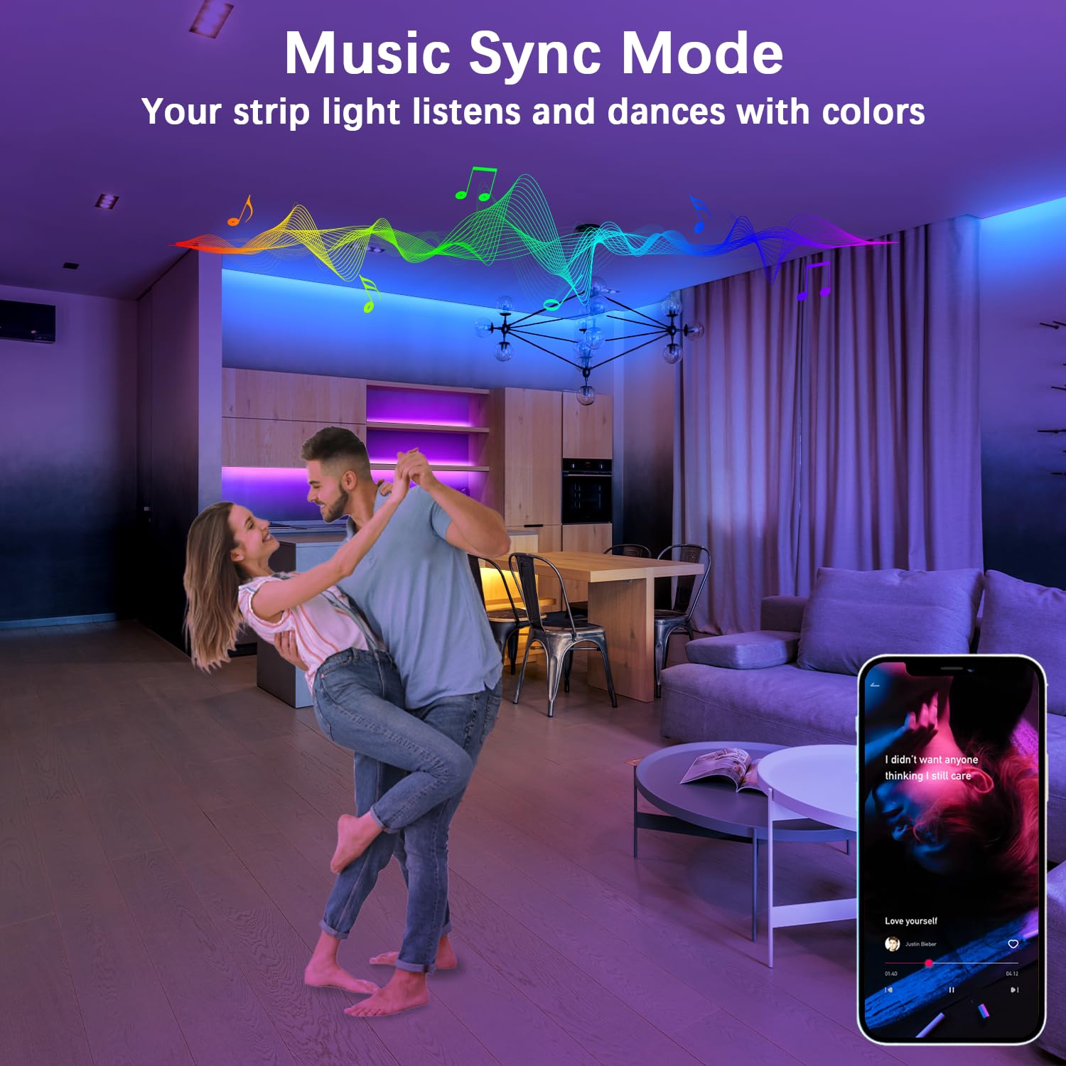 Cozylady 146Ft Smart Led Strip Lights, Rgb Color Changing, Music Sync, Alexa & App Control