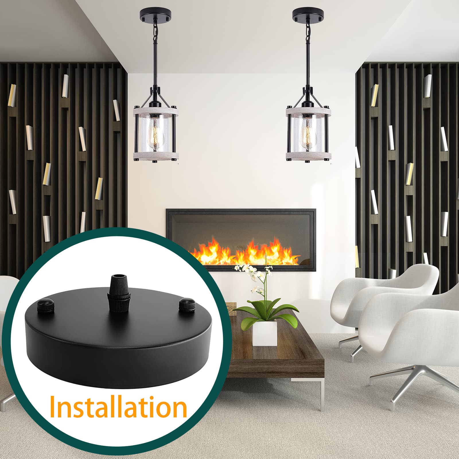 VTYXCTIGJ Light Canopy Kit, Iron, Black, 4.7in US UL Vintage Chandelier Ceiling Light Plate, Model DP01