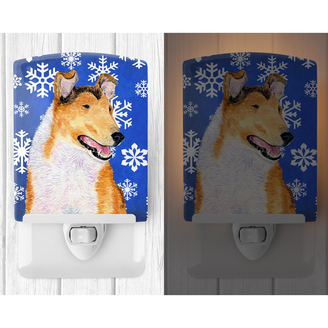 Carolines Treasures Collie Smooth Ceramic Night Light, UL-Certified, 6x4x3in, Multicolor, Model SS4608CNL