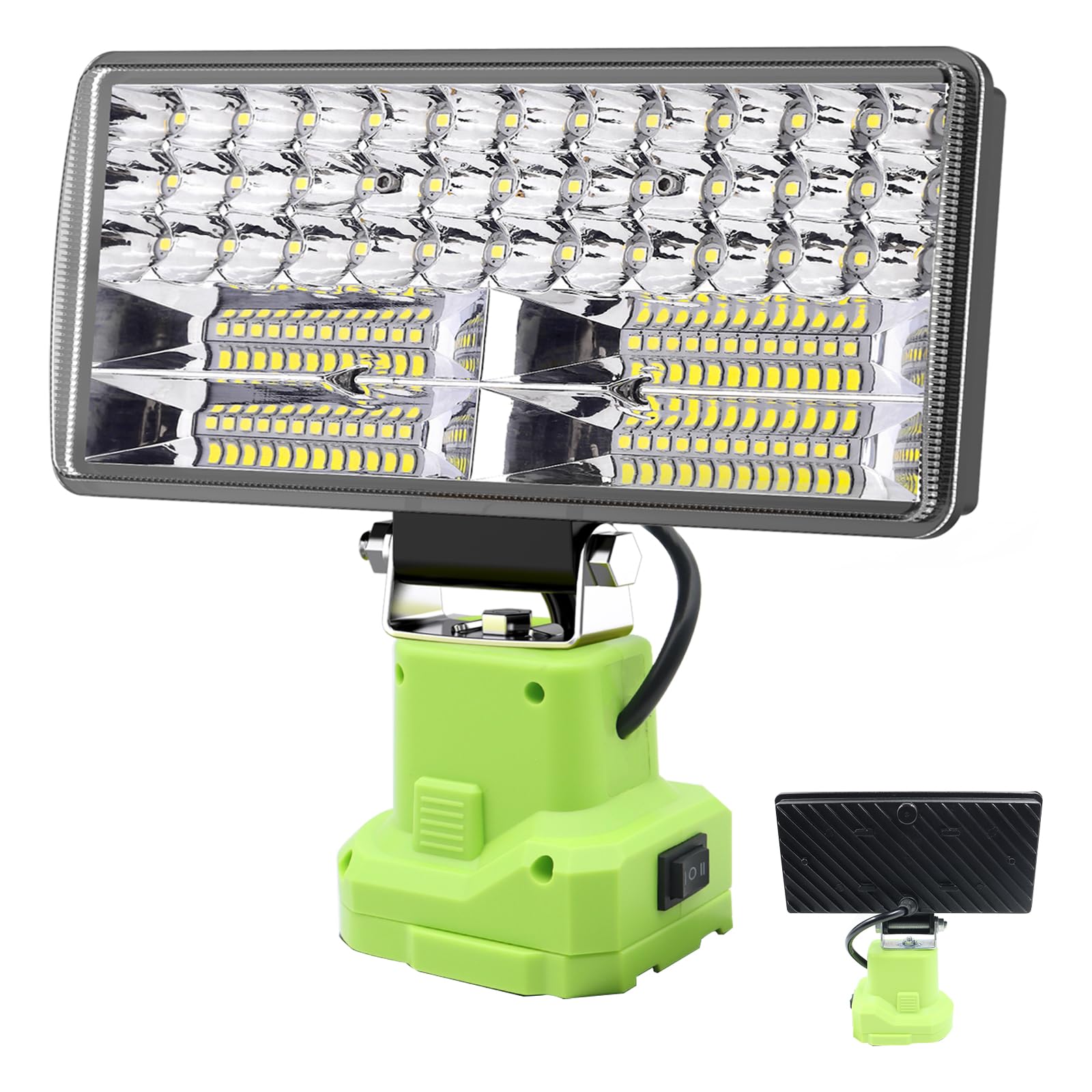 6000 LM 38W Cordless LED Work Lights Compatible with Ryobi 18V/20V Battery Portable Super Bright Flashlight LED Flood Light with