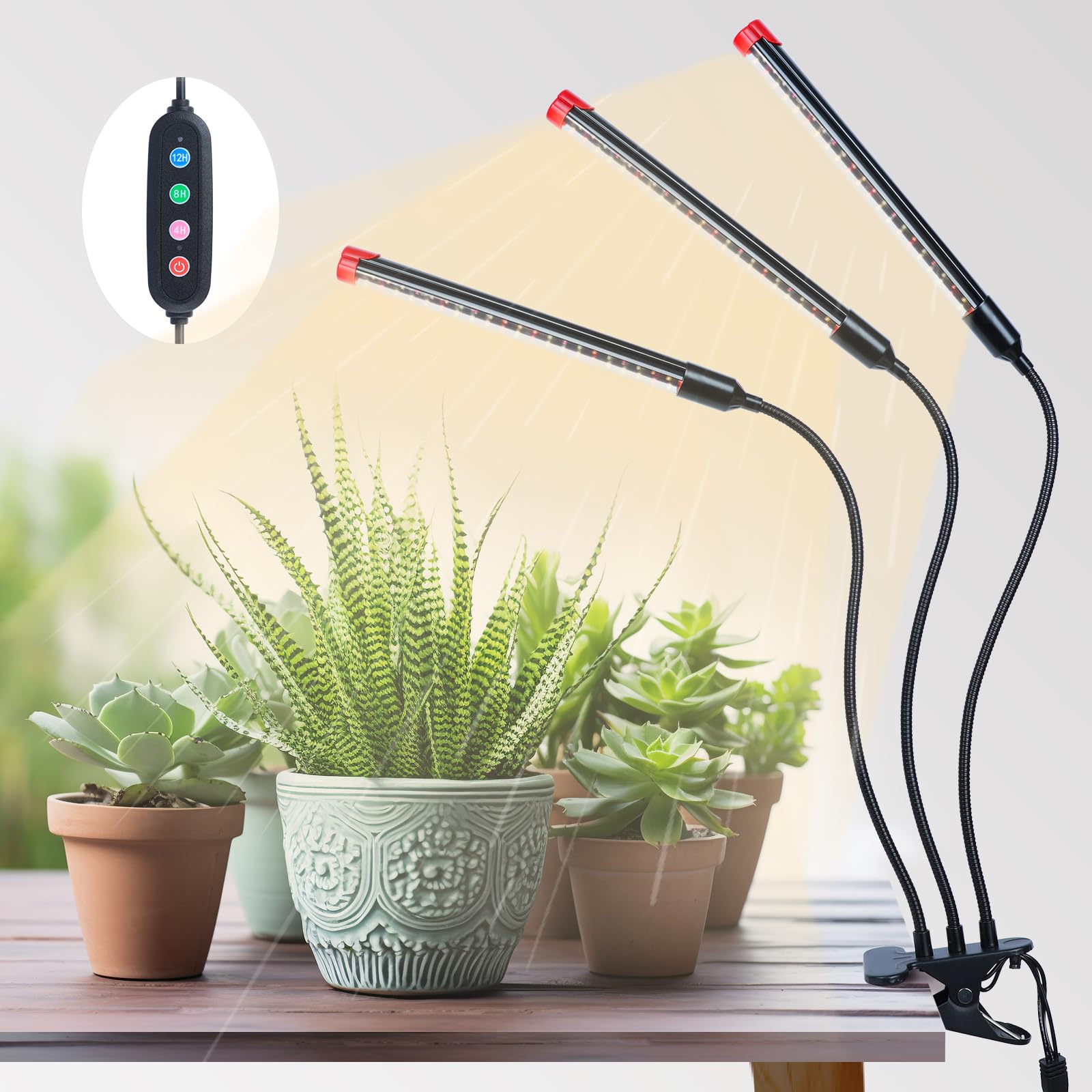 Orchbloom Clip Grow Light for Seed Starting with Timer  27W Grow Lights for Indoor Plants Full Spectrum  2026 Brightest LED Plant Grow Light for Houseplants  Bonsai  Pot Plants  Seedlings