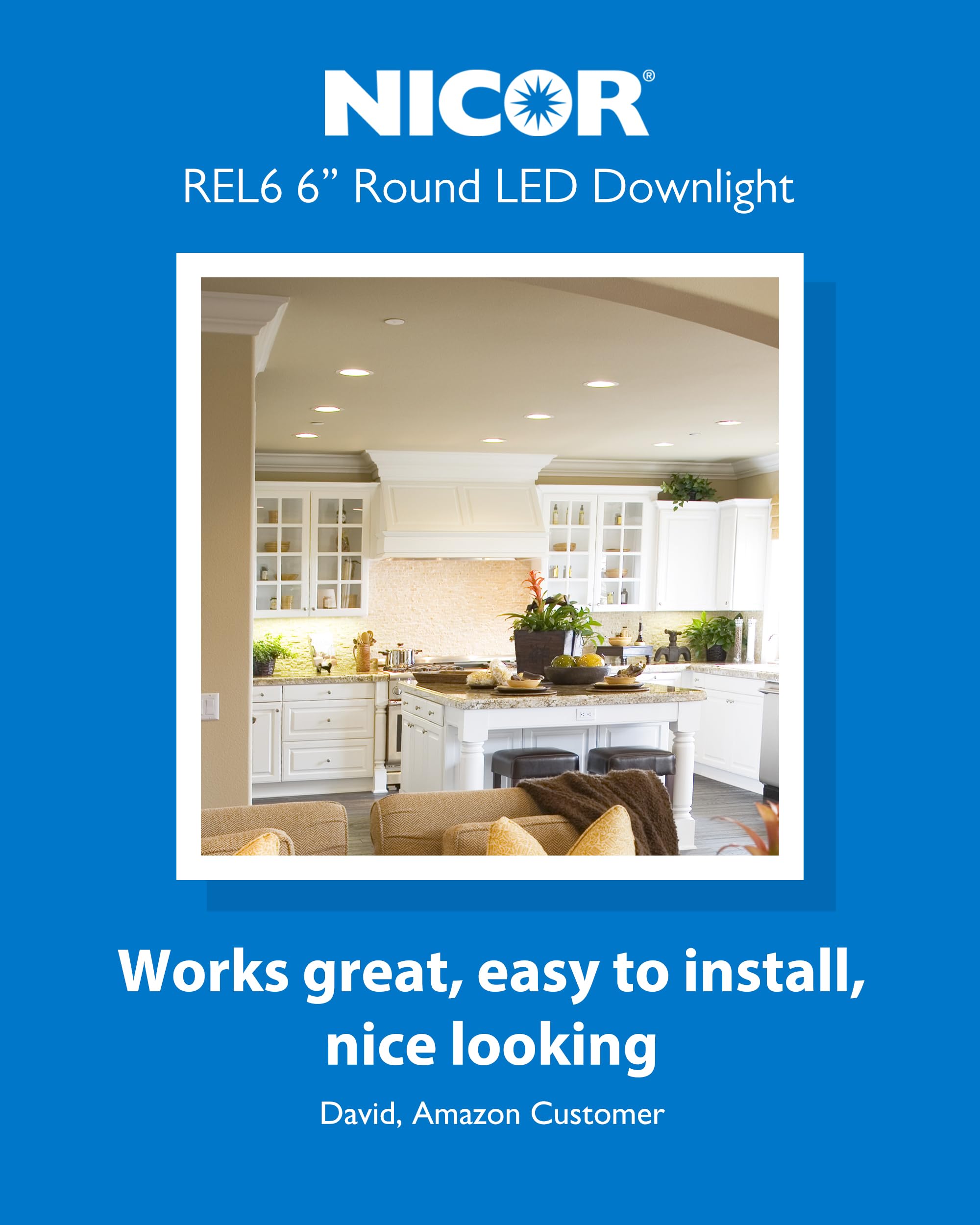 Nicor Lighting Recessed Ceiling Lights Led Downlight - Dimmable 5/6 Inch Led Recessed Light Fixtures - Selectable Cct 2700K-5000K  918 Lumens  10.3W - Dlr56 Led Retrofit Ceiling Light  Black  12-Pk