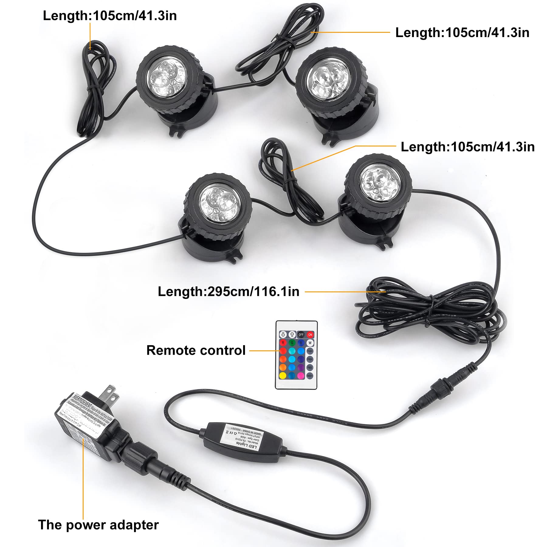 Crepow Rgb Pond Lights With Timer, Ip68 Waterproof Led Spotlights For Pool And Garden (Set Of 4)