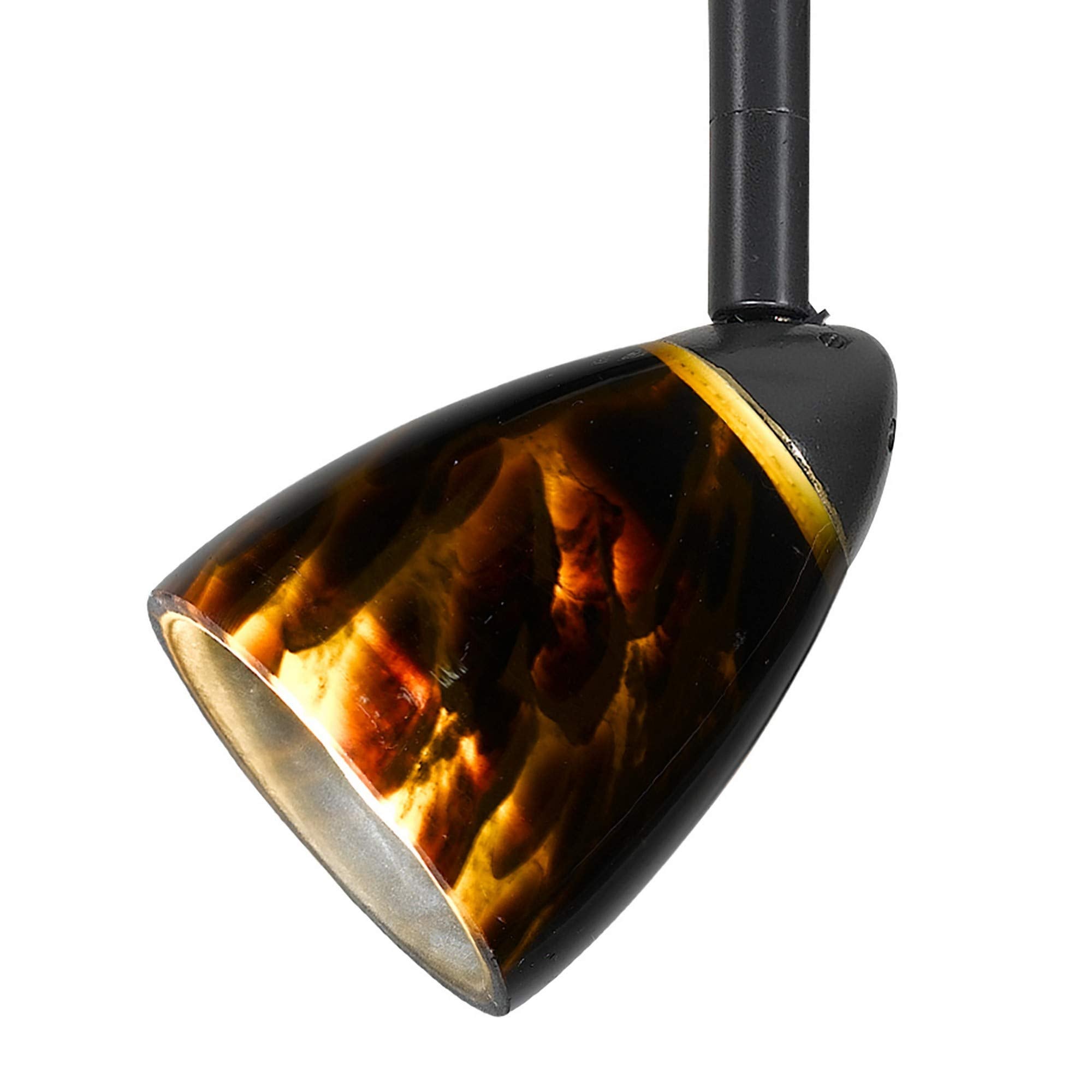 Benzara Hand Blown Glass Shade Track Light Head, Metal Frame, Gold and Bronze, Model BM220757