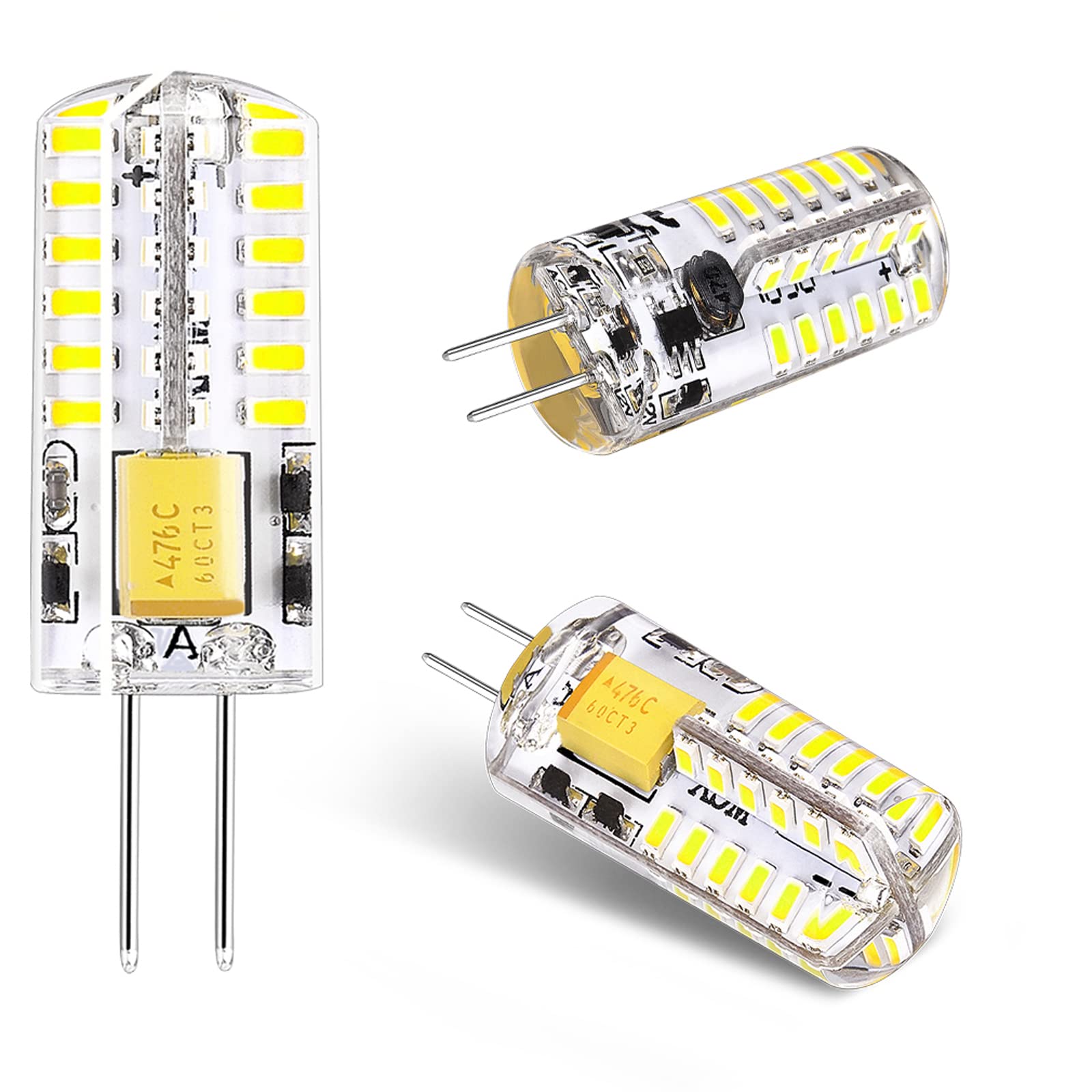 DOPKUSS G4 LED Bulbs 12V Bi-Pin Base Warm White 2700K Non-Dimmable 3W, 10-Pack
