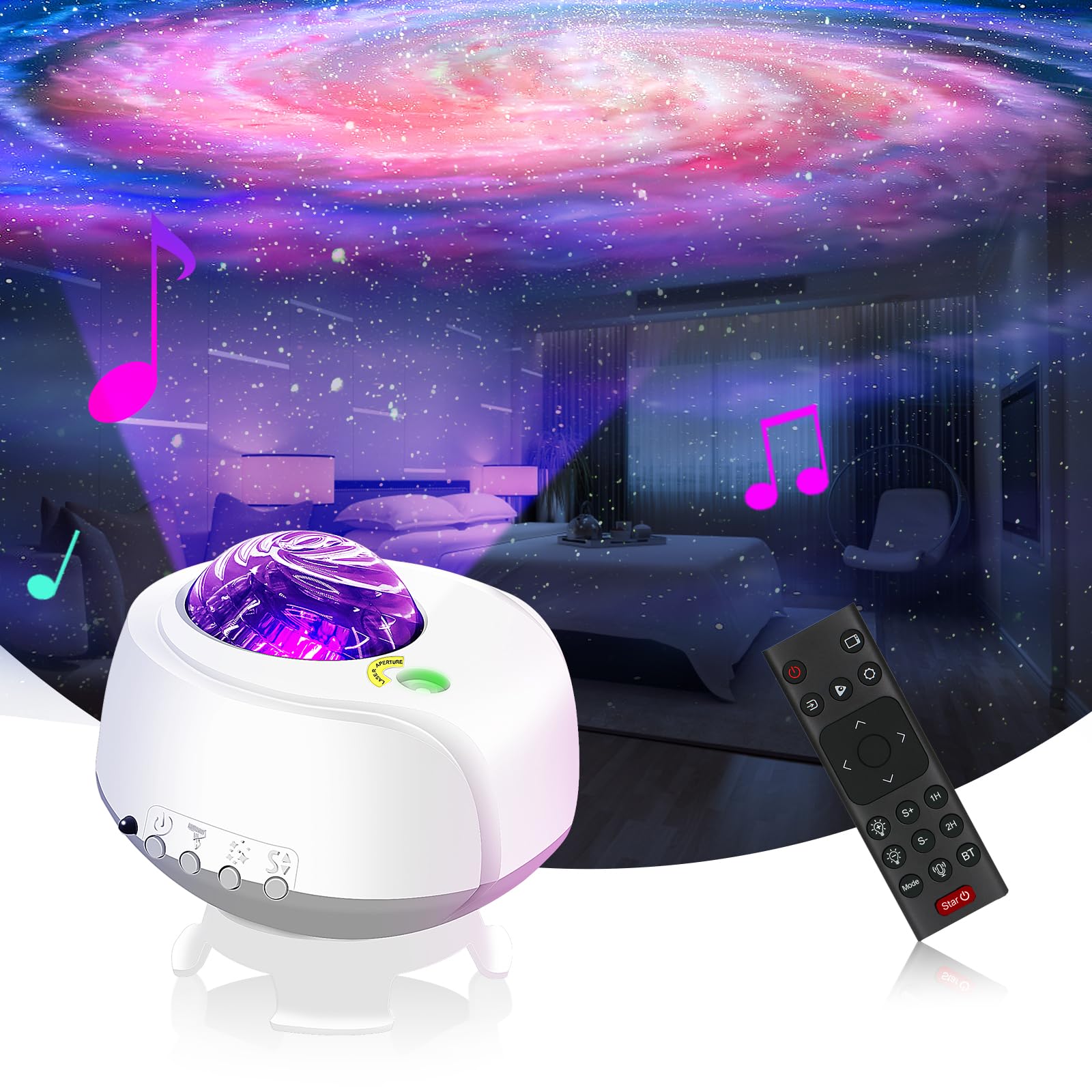 FLITI The Largest Coverage Area Galaxy Lights Projector, Star Projector, with Changing Nebula and Galaxy Shapes Galaxy Night Lig