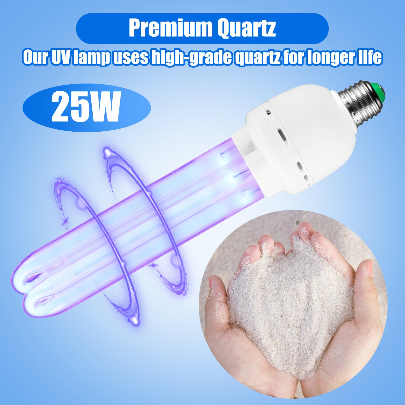 Tesiplz 25W UV Light UVC Lamp | 265nm Air & Surface Refreshment | Remote Control, Borosilicate Bulb, 3-Stage Timer | Sturdy Buil
