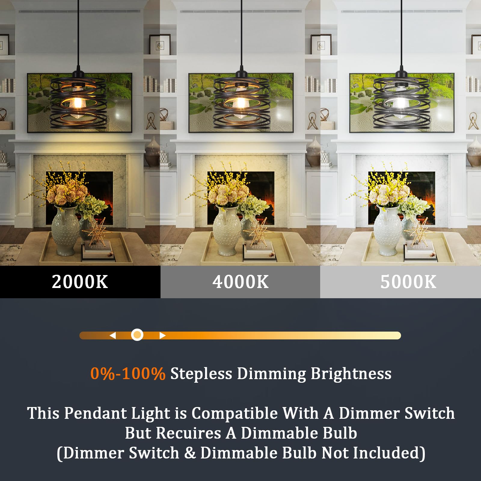 Ynzefly Pendant Lights Kitchen Island - Metal Hanging Light Fixtures Wood Farmhouse Pendant Lighting For Dining Room Bedroom Bar