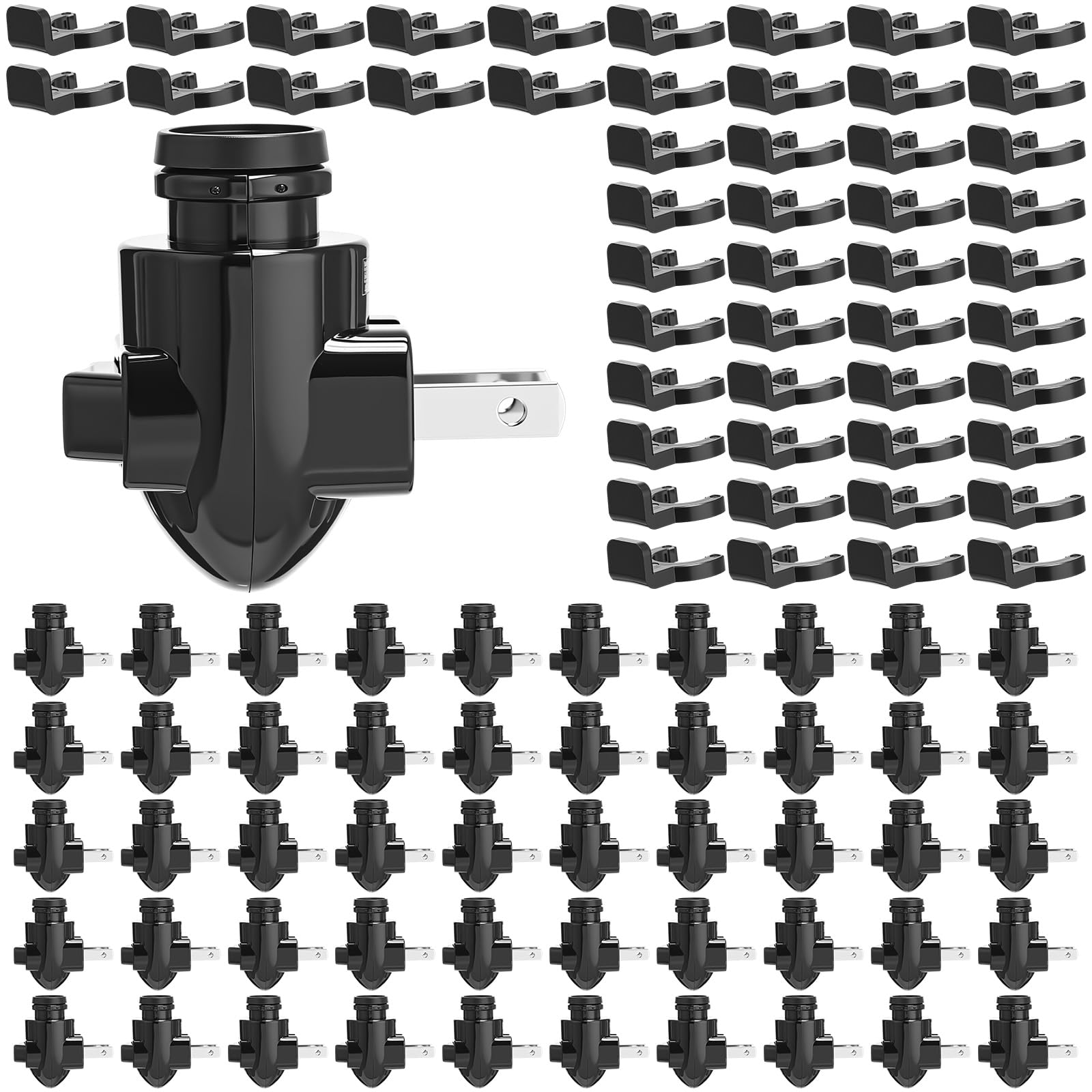 Tuanse 50 Sets Plug in Night Light Module Night Light Base with Shade Mounting Clip Plastic Lights Rotating Base for Making Your