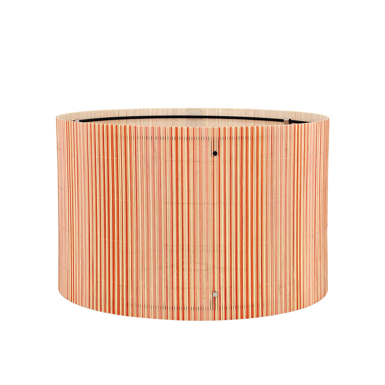 Pendant Lamp Shade, Translucent Bamboo Made, 13.8x9 Inch, Modern Minimalist Style for Living Room, Bedroom (Colorful Line)