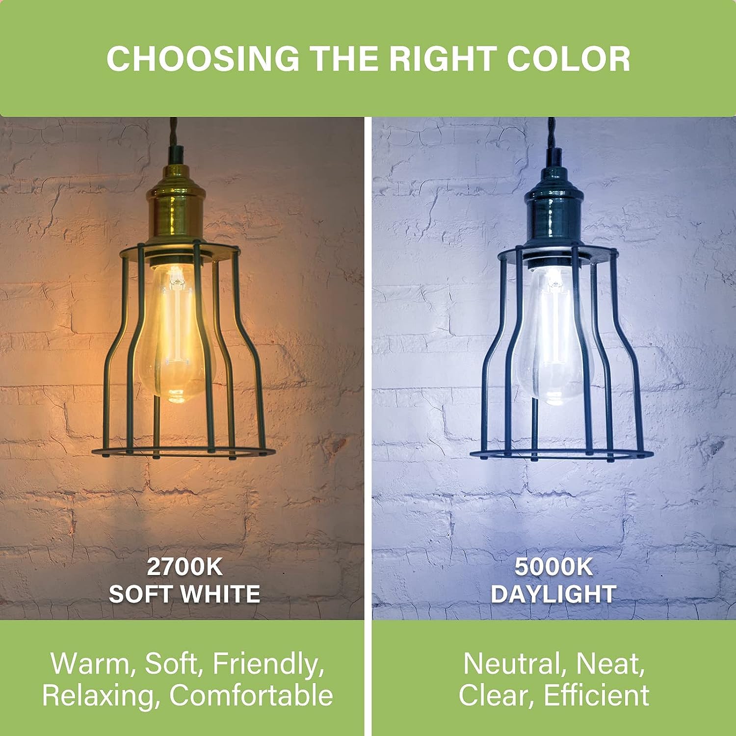 Sigalux E26 LED Bulb ST58 40W Equivalent 400LM Daylight White 5000K 12 Count Clear Filament Bulbs