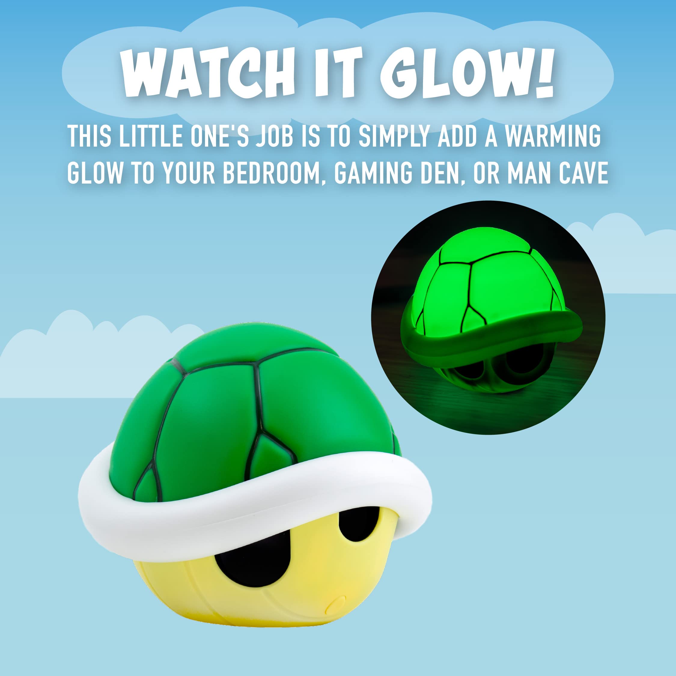 Paladone Super Mario Bros Green Shell Light With Sound | Battery Operated | Official Nintendo Merchandise One Size, Multicolored