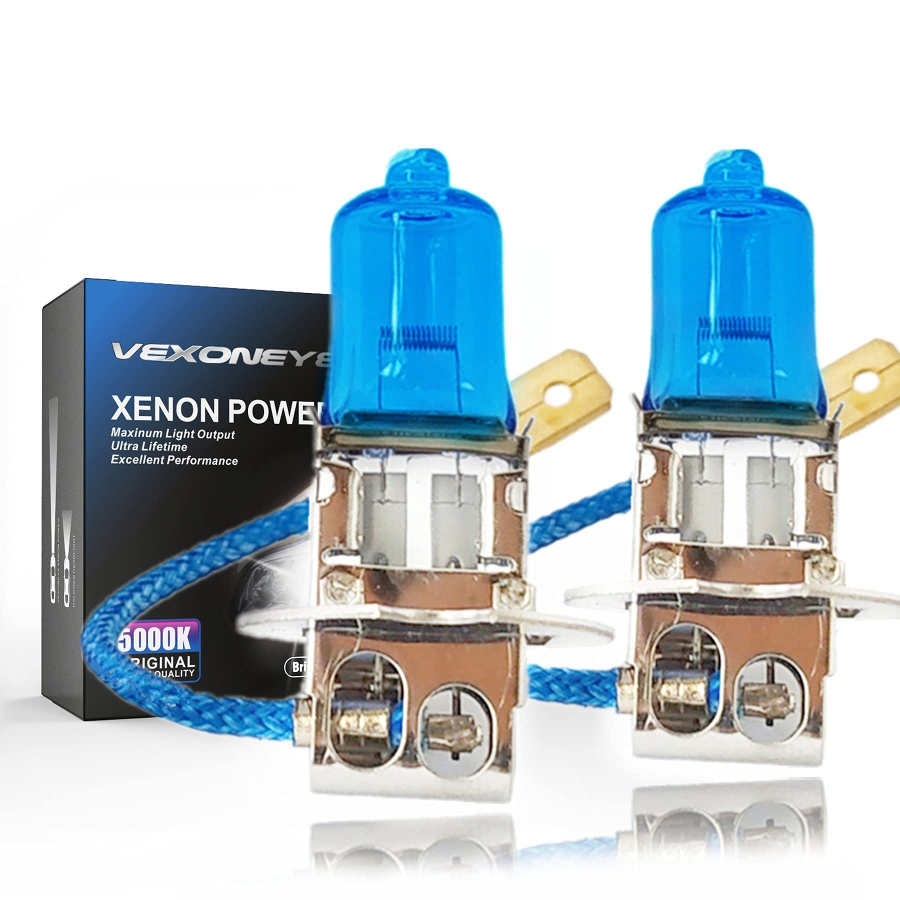 Vexoneye H3 Halogen Headlight Fog Light Bulb 12V 55W White 5000K 12336 64151 Super Bright