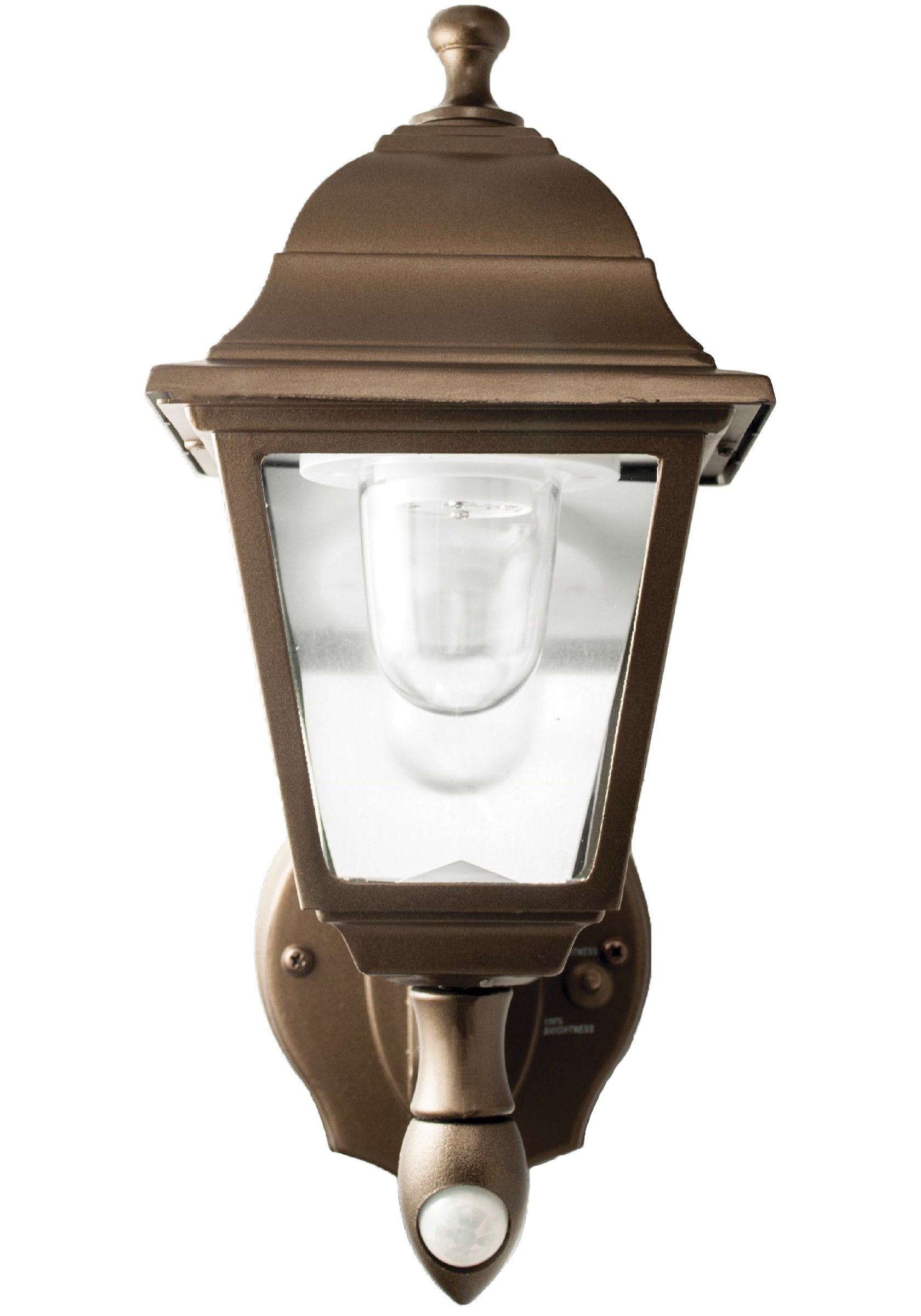 Maxsa 46219 Enhanced Battery-Powered Motion-Activated Decorative Outdoor Cool White LED Wall Sconce Lighting Fixture  Metal Housing  Dark Copper