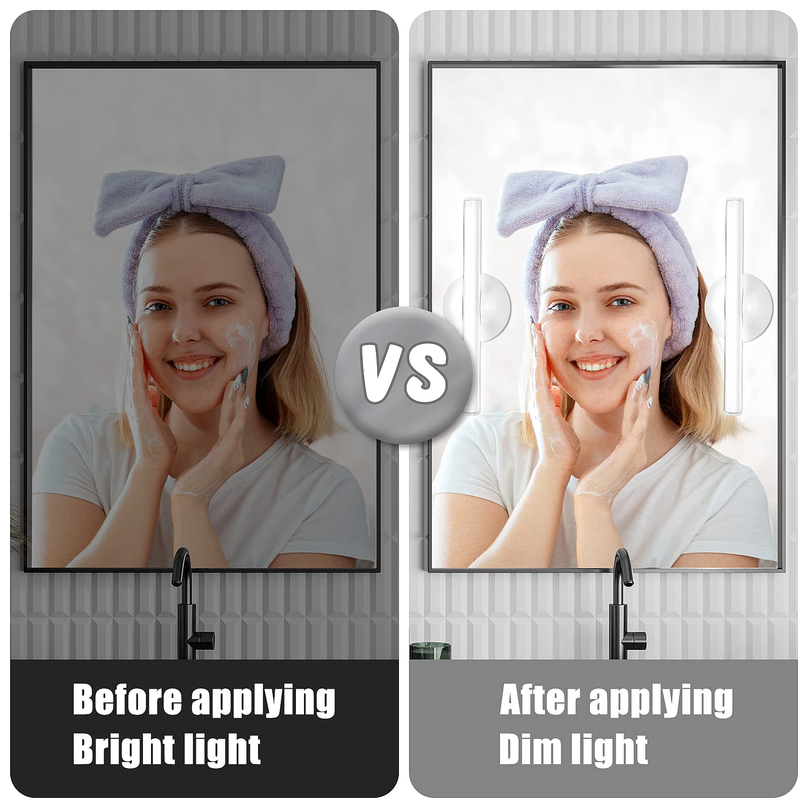 Benature LED Mirror Lights Portable Makeup Light Touch Control 3 Brightness Aluminum 2 Packs Silver Model LCL004