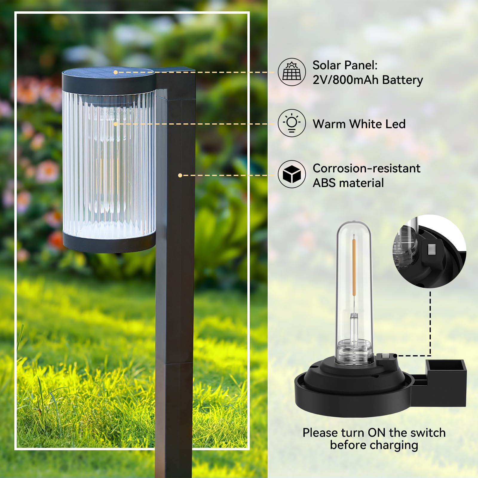 Halhsap Solar Pathway Lights Outdoor 6 Pack, Super Bright Over 12Hrs Solar Lights Outdoor Waterproof Ip65, Anto On/Off Solar Garden Lights Decorative & Stylish For Outside Yard, Path, Driveway