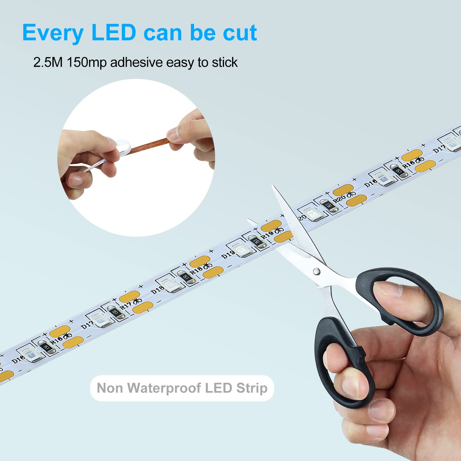 YGS-Tech UV Black Light LED Strip - 16.4FT, 3528, USB, Non-Waterproof, 2 Pack, Black Lights Strip