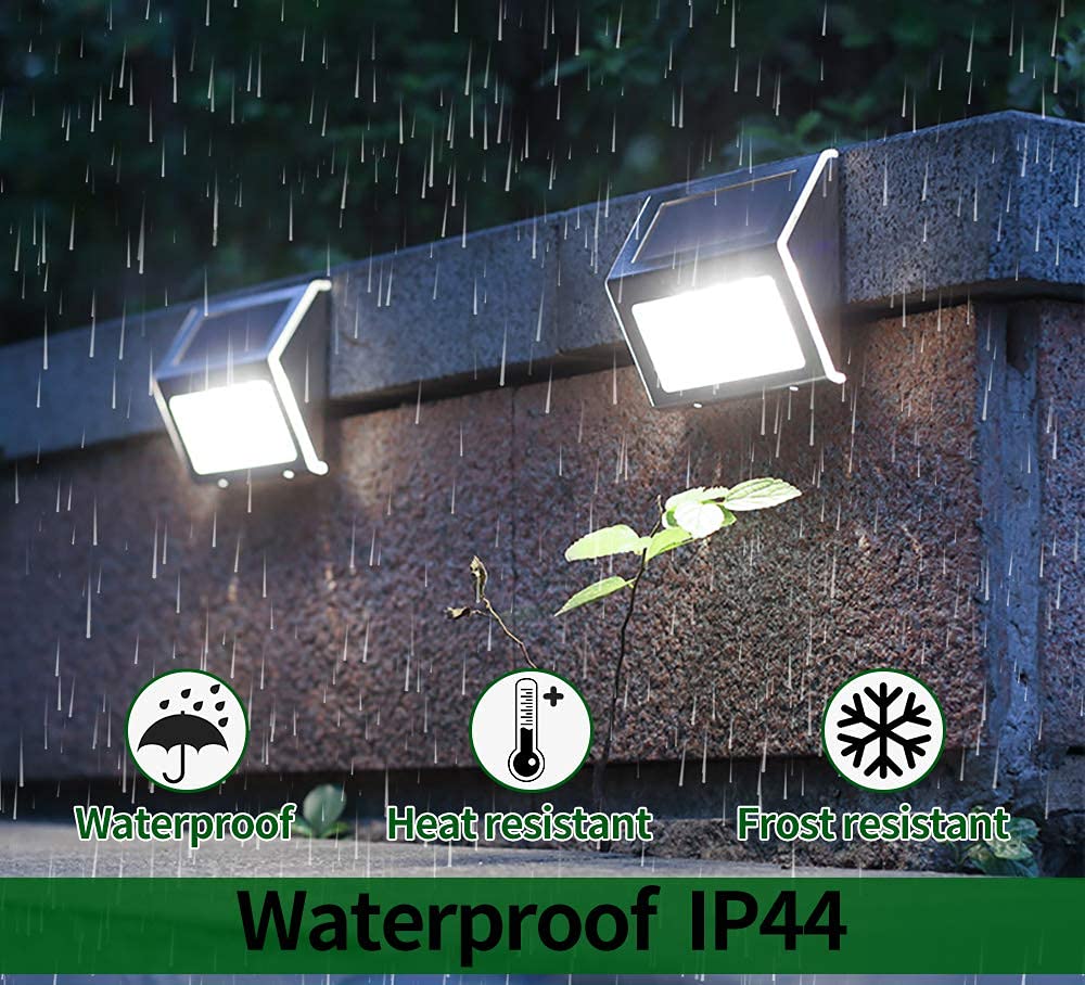 EASTERNSTAR Solar Deck Lights 12-Pack, 4 LEDs, Stainless Steel, Solar Powered, Waterproof IP44, Ideal Outdoor Lights for Step St