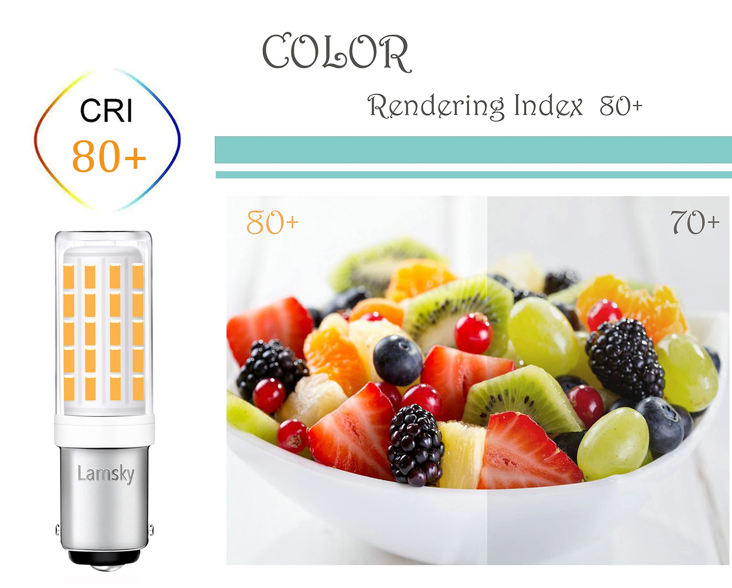 Lamsky Ba15D 5W Led Bulb For Sewing Machines, Warm White 2700K, 4-Pack, Ac