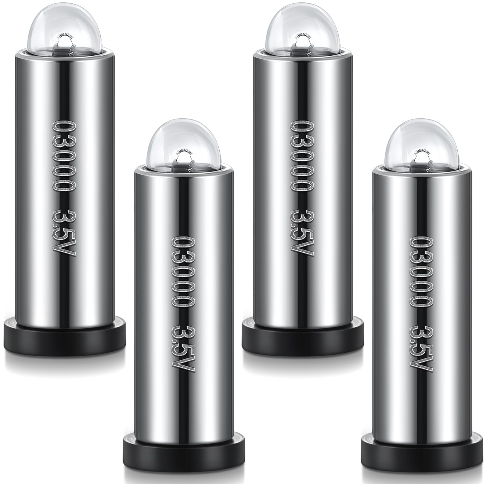 Funtery 4 Pcs Halogen Replacement Bulbs Compatible with Welch Allyn, 3.5v Lamp Type 03000-u Otoscope Lamp