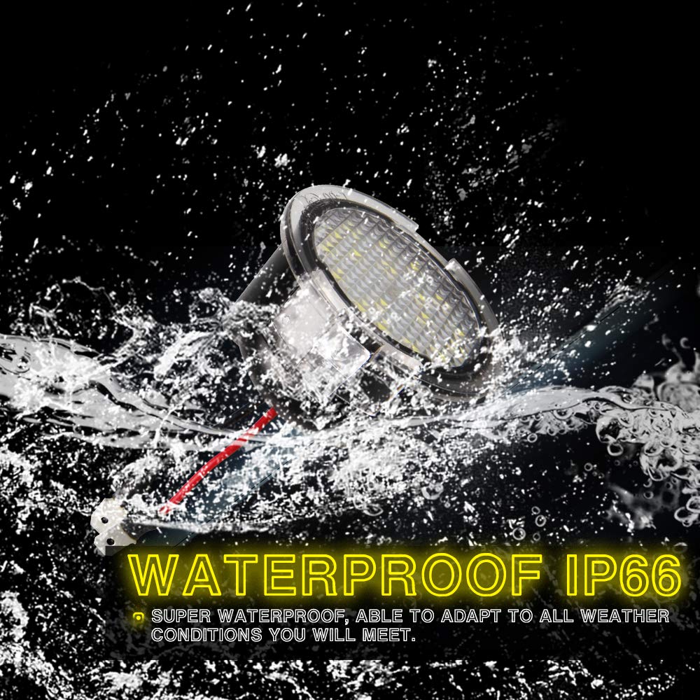 Car Rover Full Led Side Mirror Puddle Light Assembly With 6000K Xenon White Replacement For Ford F-150 Expedition Explorer Edge Flex Fusion Taurus X (Pack Of 2)