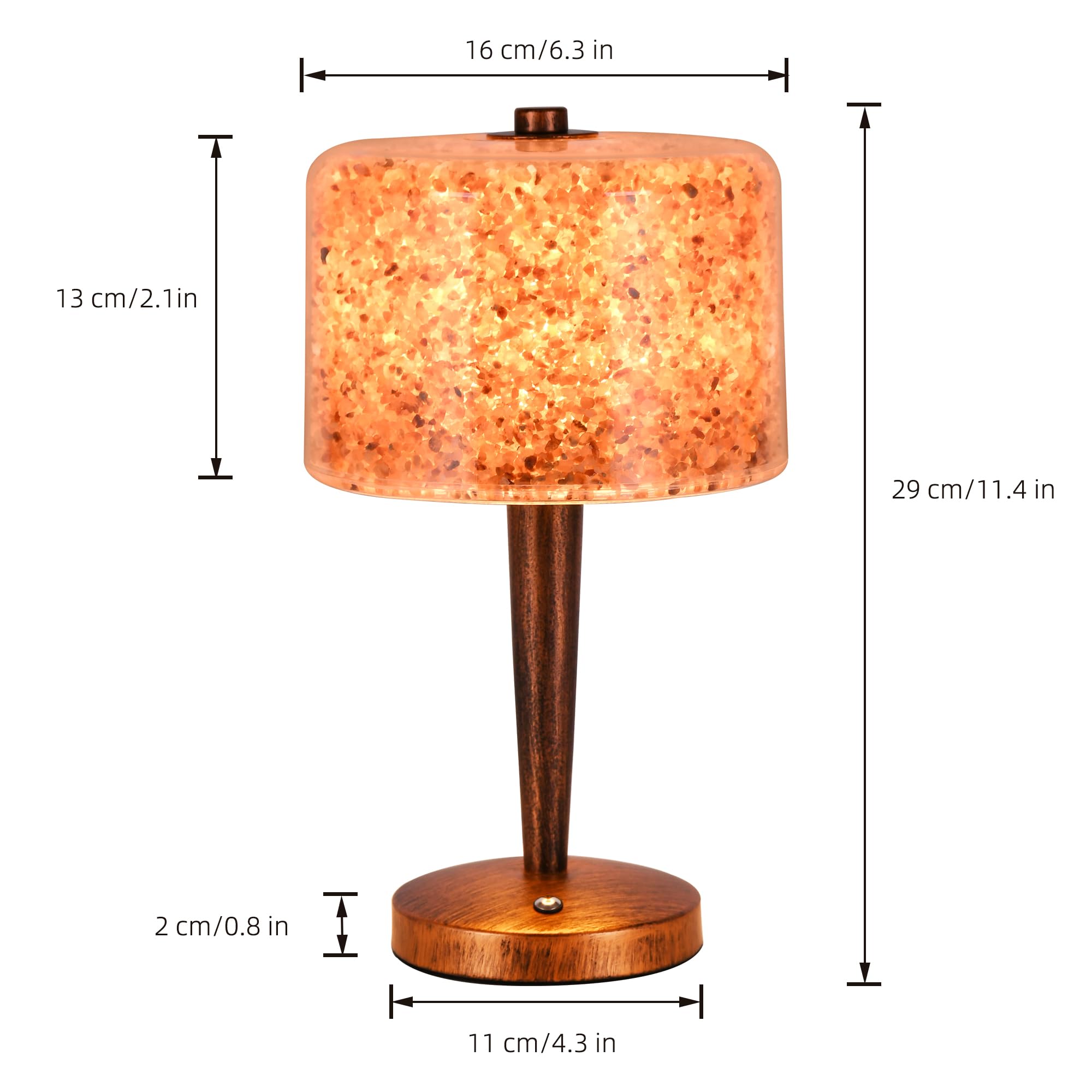 azhongxus Salt lamp with Touch dimmer Control USB Himalayan Salt lamp Natural Rock lamp high Transparency PC lampshade (excludin