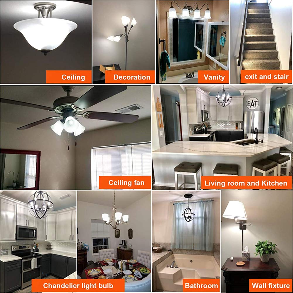 Gaormii E12 Led Bulb 3W Equivalent To 25W C7 Replacement Bulbs Frosted Type B Candelabra Base 120V Daylight White 6000K For Chan