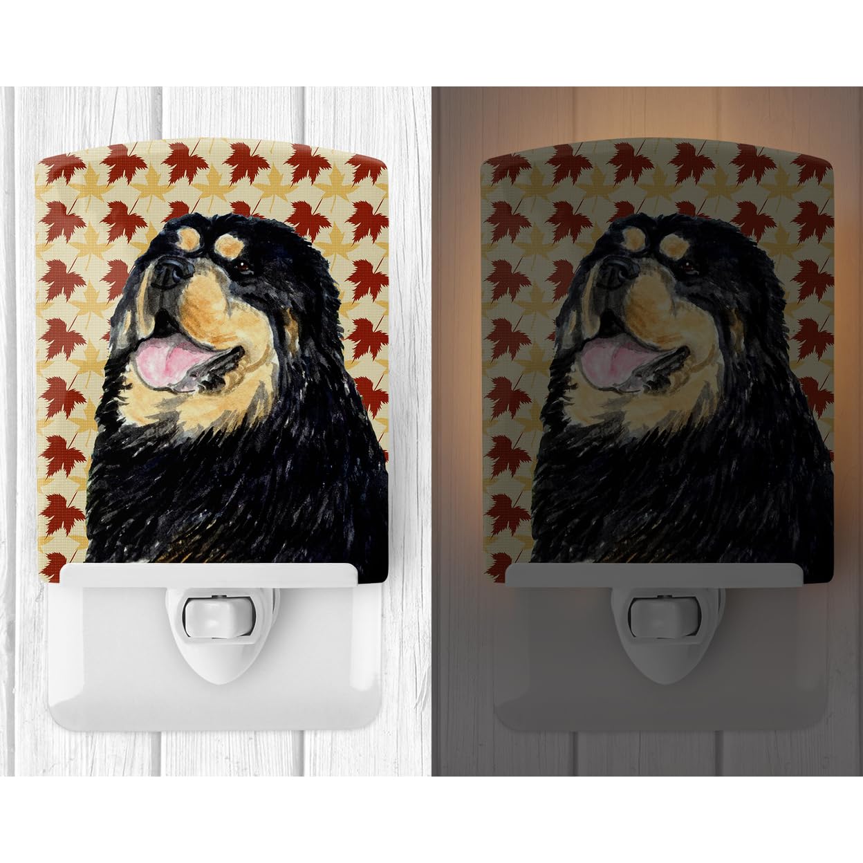 Carolines Treasures Ceramic Night Light, Tibetan Mastiff, 6x4x3in, Multicolor, Model SS4344CNL, UL-Certified for Bedroom, Bathroom, Nursery