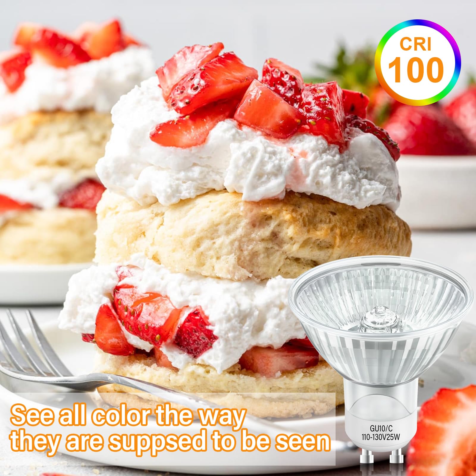 Gaormii Gu10 Halogen Light Bulbs 120V 50W Mr16 Light Bulbs For Track & Recessed Lighting,Range Hood Lights,Candle Warmer Lamp,Di