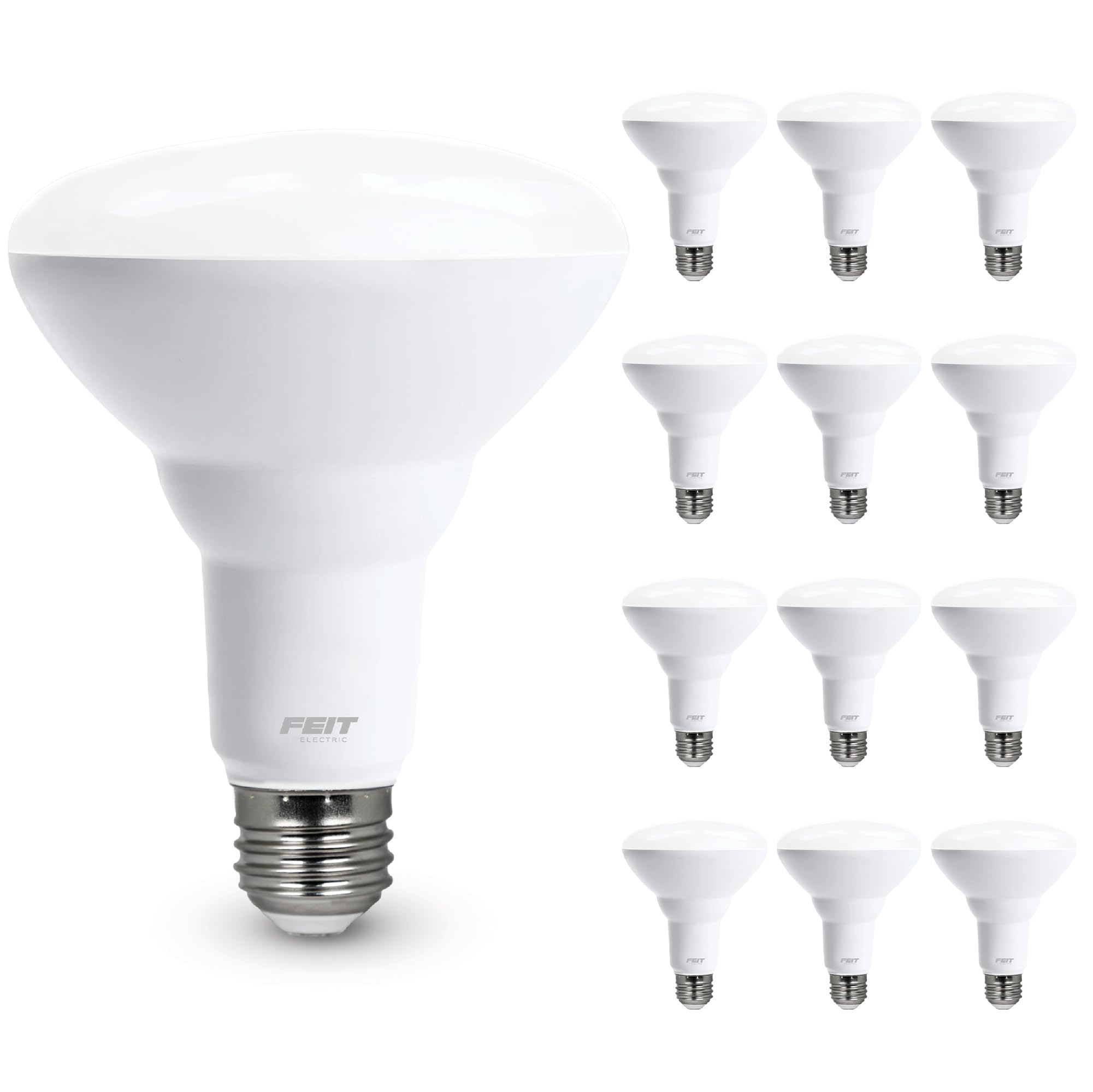 Feit Electric BR30 LED Light Bulb, 65W Equivalent, Dimmable, 5000K Daylight, 12 Pack, E26 Base, 90 CRI, 12