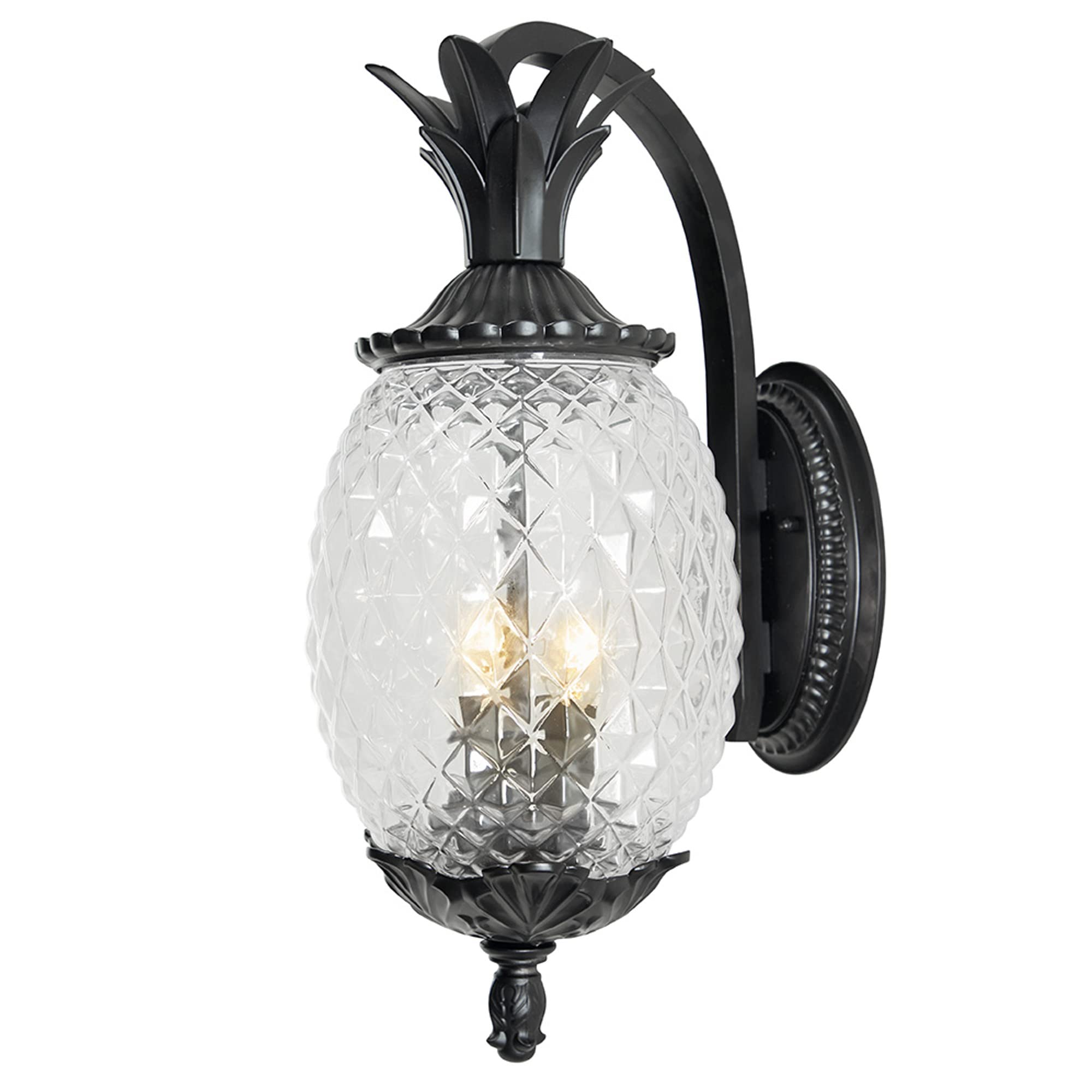 Acclaim Lighting | 7502Bk | Lanai Collection | Large Outdoor Wall Mounted Pineapple Dimmable Lantern | Durable Anti-Rust Cast Al