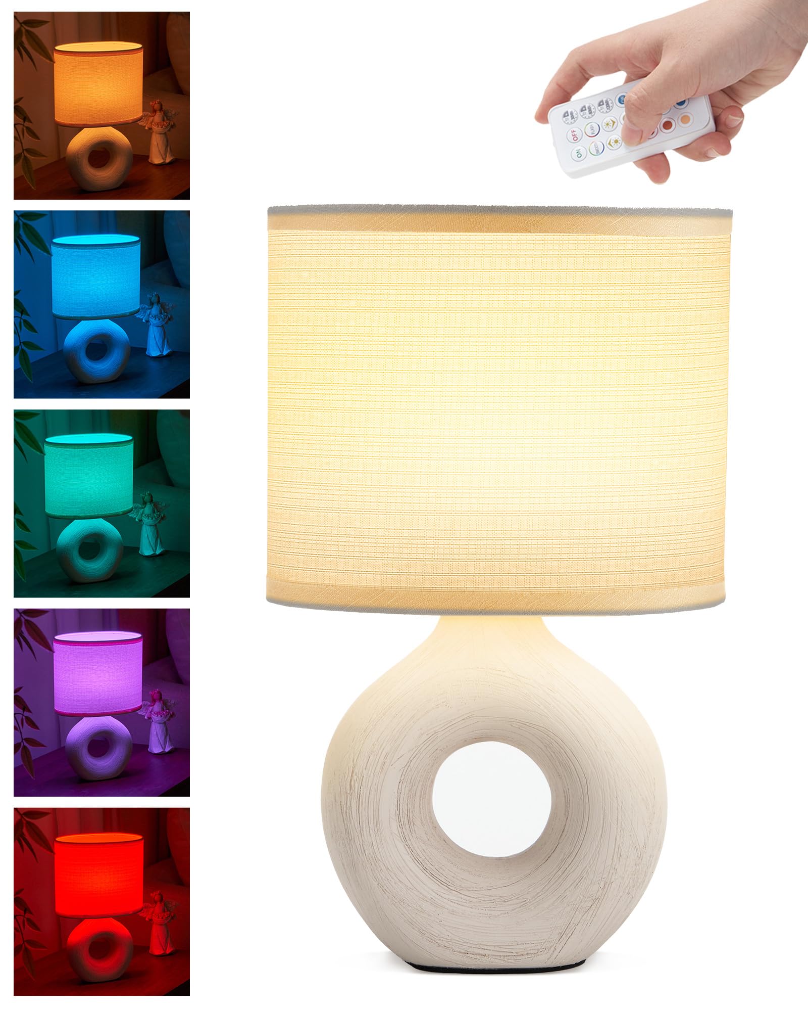 UMEXUS Small Cordless Table Lamp with Timer & Dimmer, Battery Operated Rechargeable 10.6 Lamp with Remote, Portable Light for Be