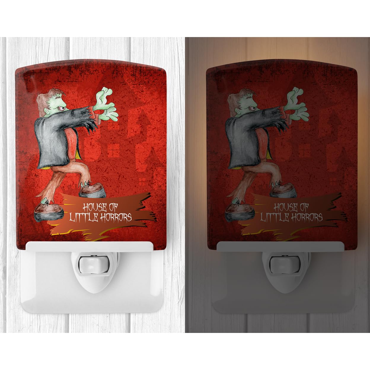 Carolines Treasures Halloween Ceramic Night Light, Frankenstein Design, Compact 6x4x3in, Multicolored, Model SB3007CNL