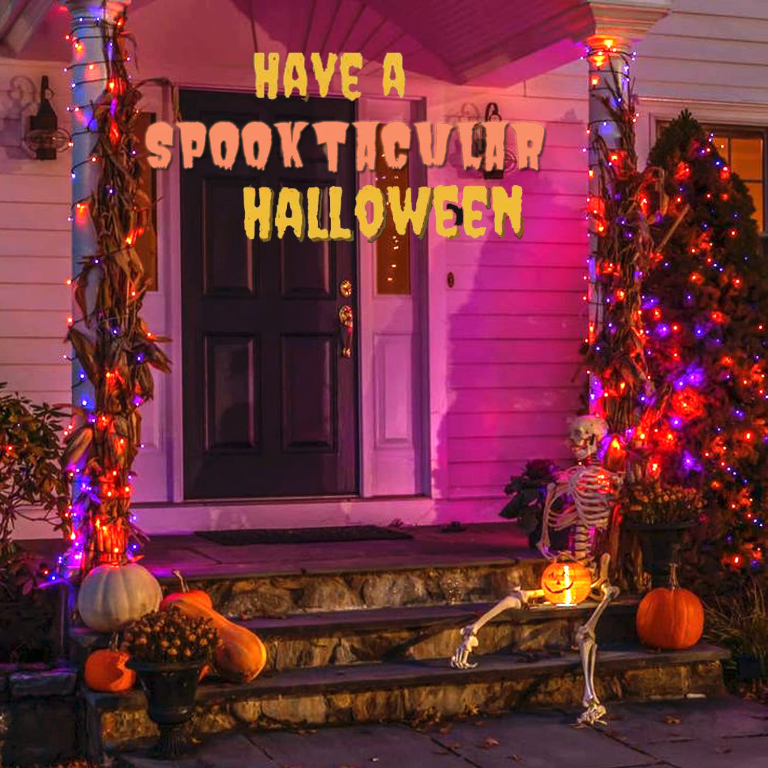 2 Pack Solar Halloween Lights Outdoor, 170 Ft 480 Led Solar String Twinkle Light For Outside With 8 Modes & Memory Function, Wat