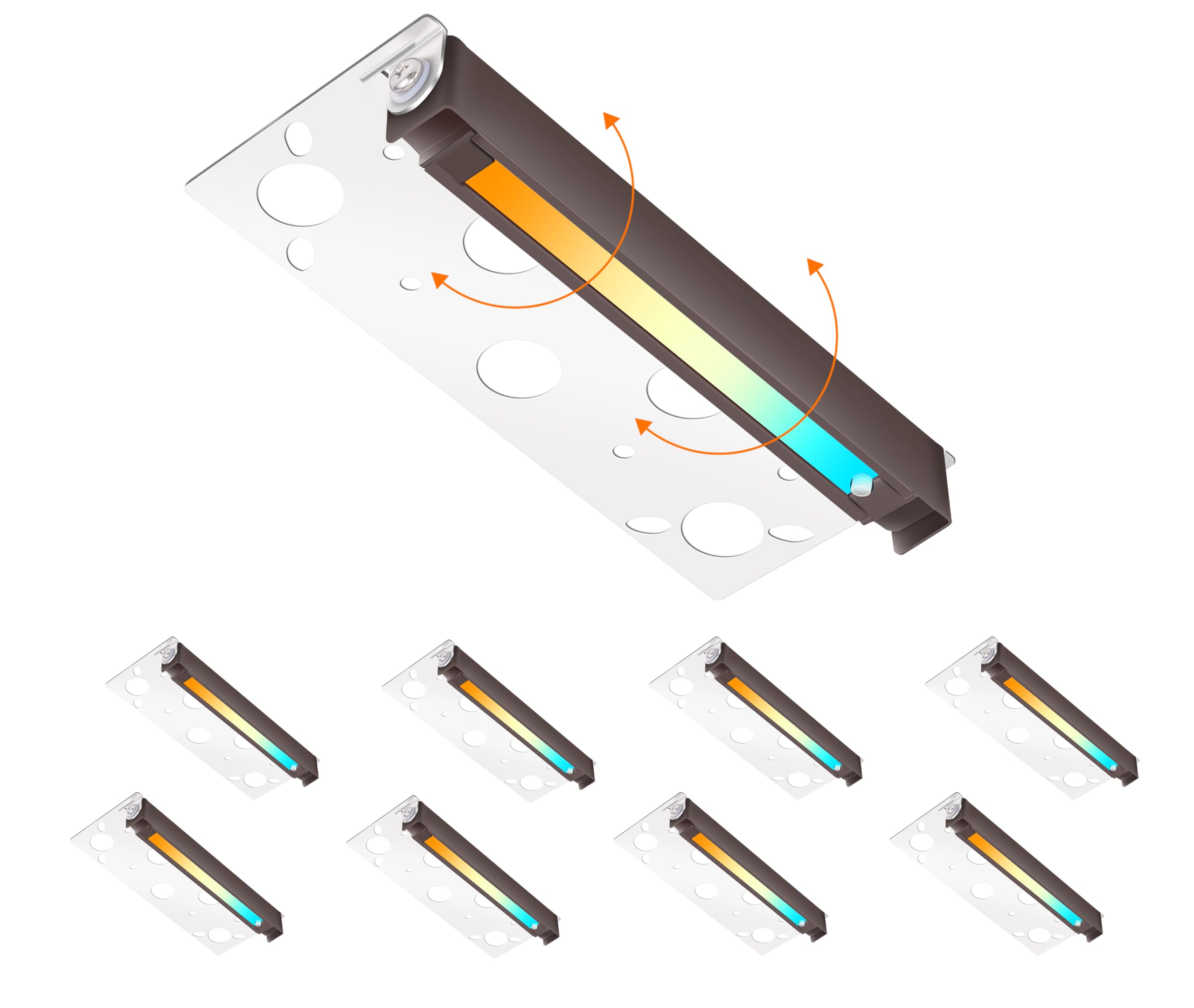 CLOUDY BAY [8 Pack] 7 Inch 5W 5CCT Hardscape Paver Light,Retainng Wall Lights Outdoor,IP65 Waterproof,2700K/3000K/3500K/4000K/50