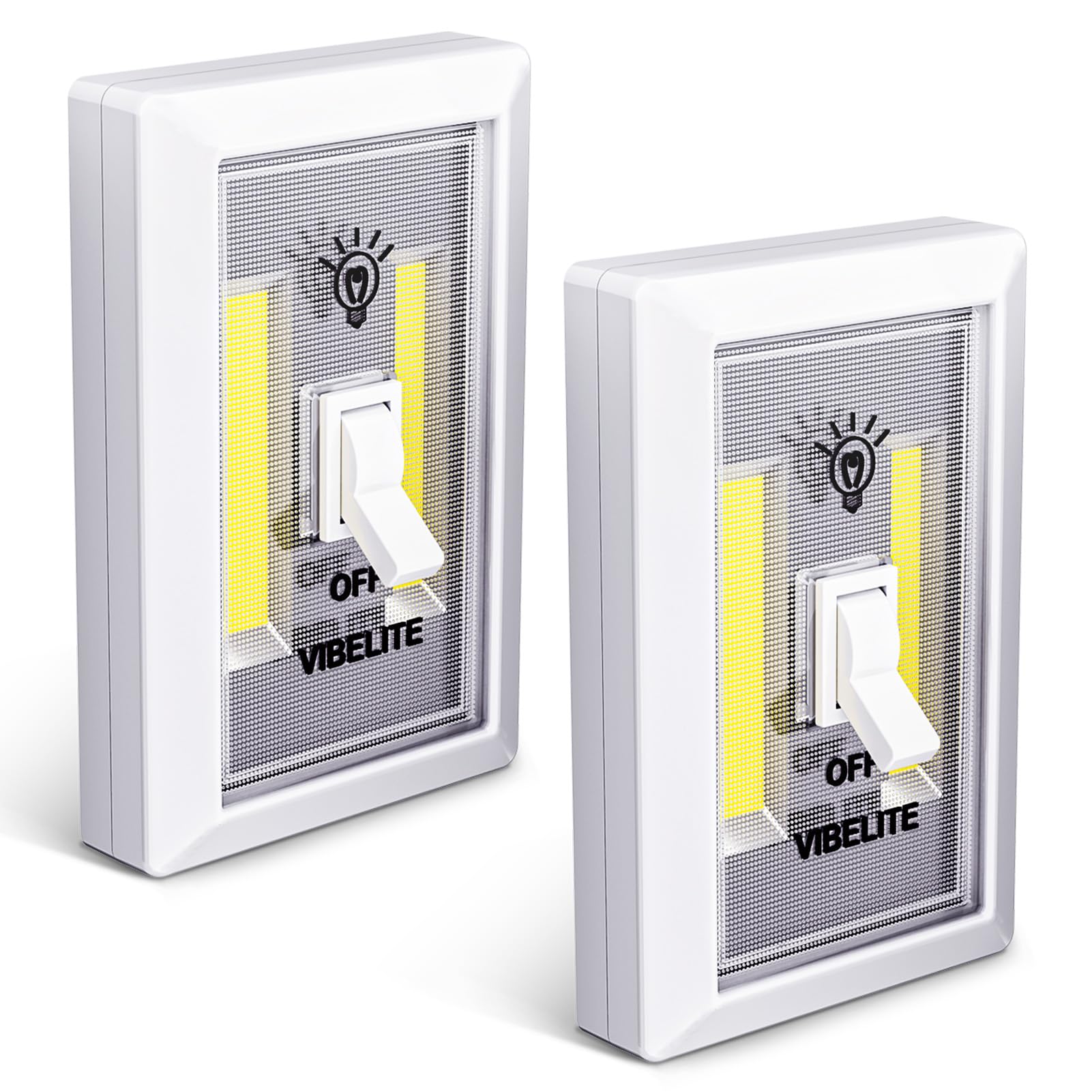 VIB high-standard Closet Light, Battery Operated Tap Light, Wireless Under Cabinet Lighting, 2-Pack, White, Model VB-2P-SW-W