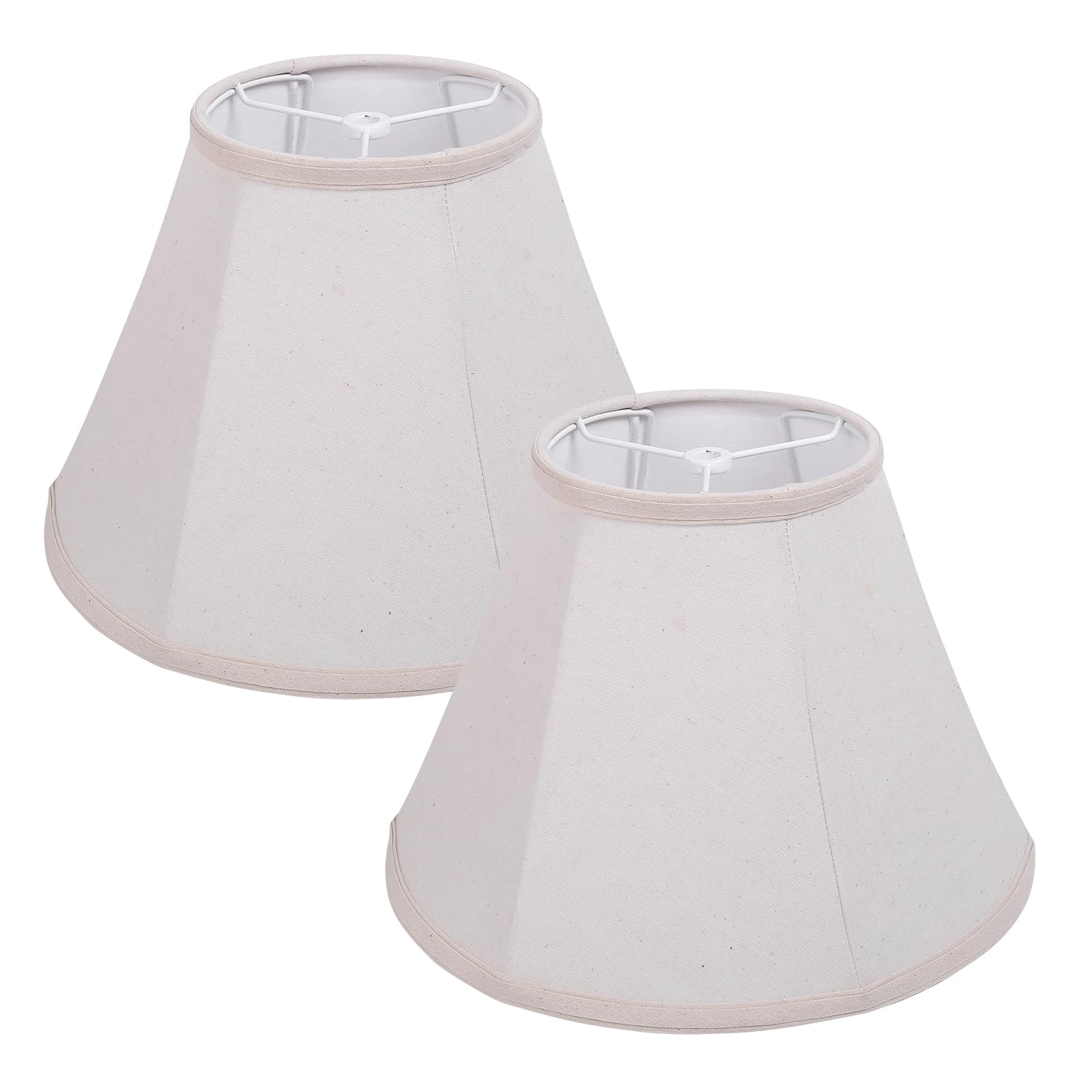 SEEYUAN KD Lamp Shades Set of 2, Natural Linen Lamp Shades for Table Lamps Medium Lamp Shade 12x6x8.5 inch for Table Lamp & Beds