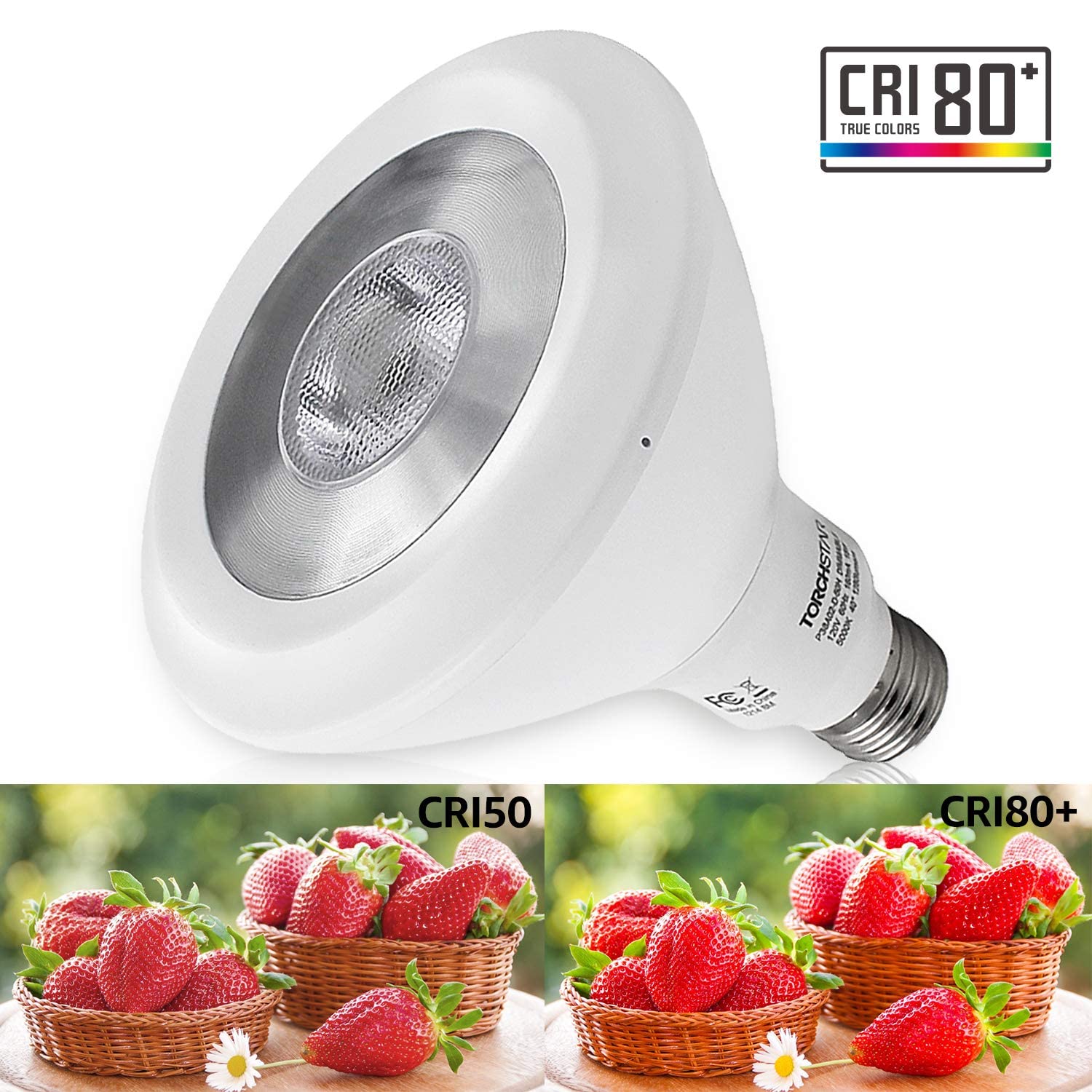 Torchstar 4 Pack Par38 Led Light Bulbs, 18W=120W Dimmable Spotlight, 1100Lm Indoor, 3000K Warm White, E26 Ul-Listed