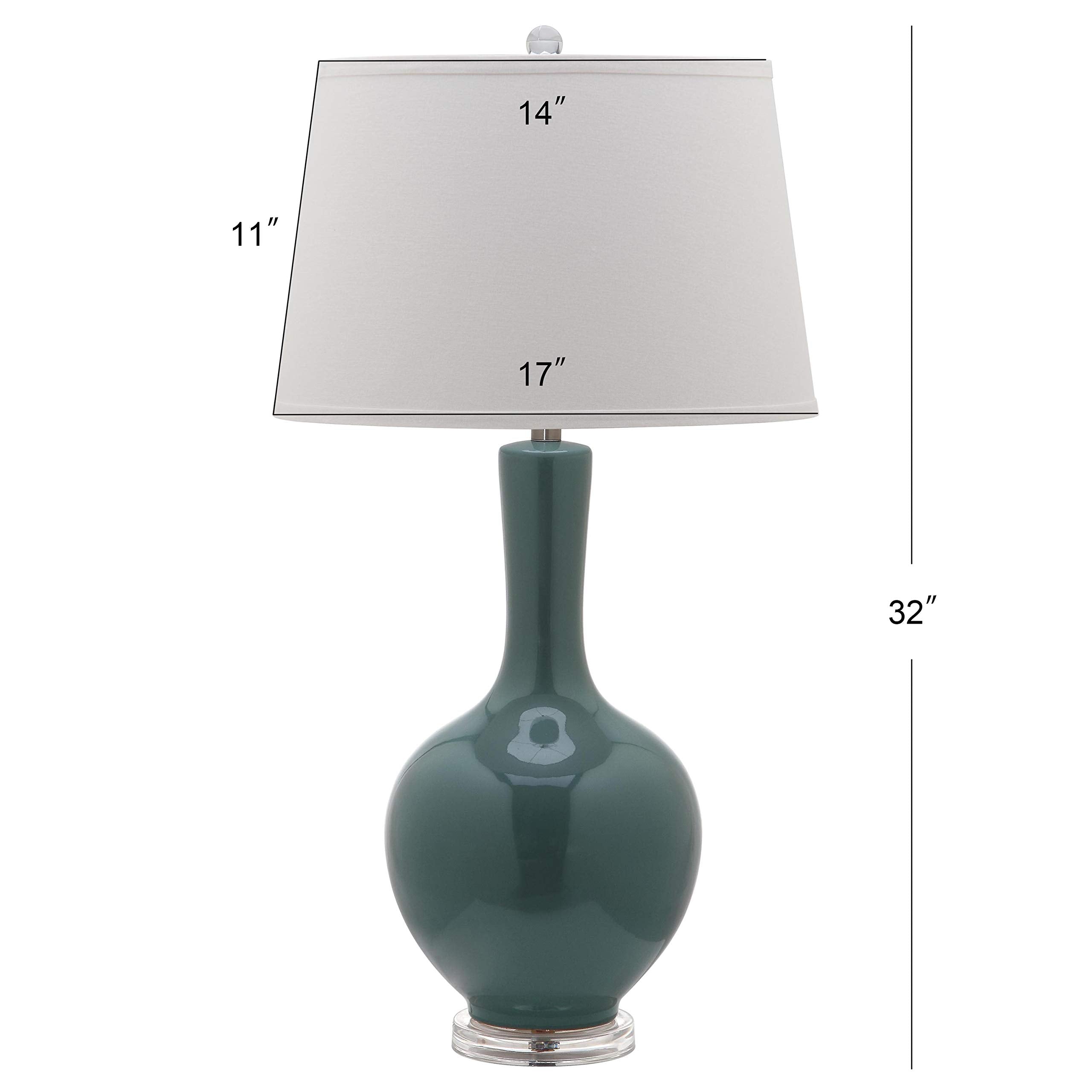 Safavieh Lighting Collection Blanche Gourd Teal And White Table Lamp, Set Of 2