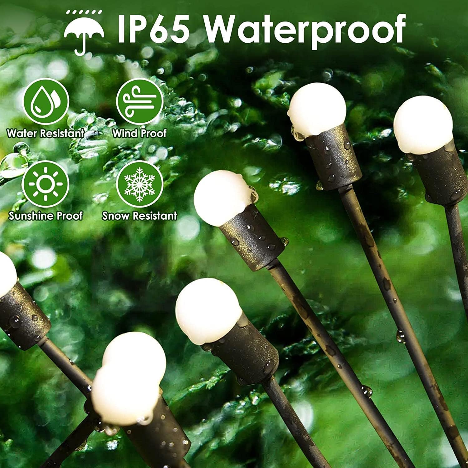 2025 Solar Lights Outdoor Waterproof, 6 Pack Solar Garden Lights, Solar Firefly Lights Outdoor Waterproof, Solar Twinkle Swaying