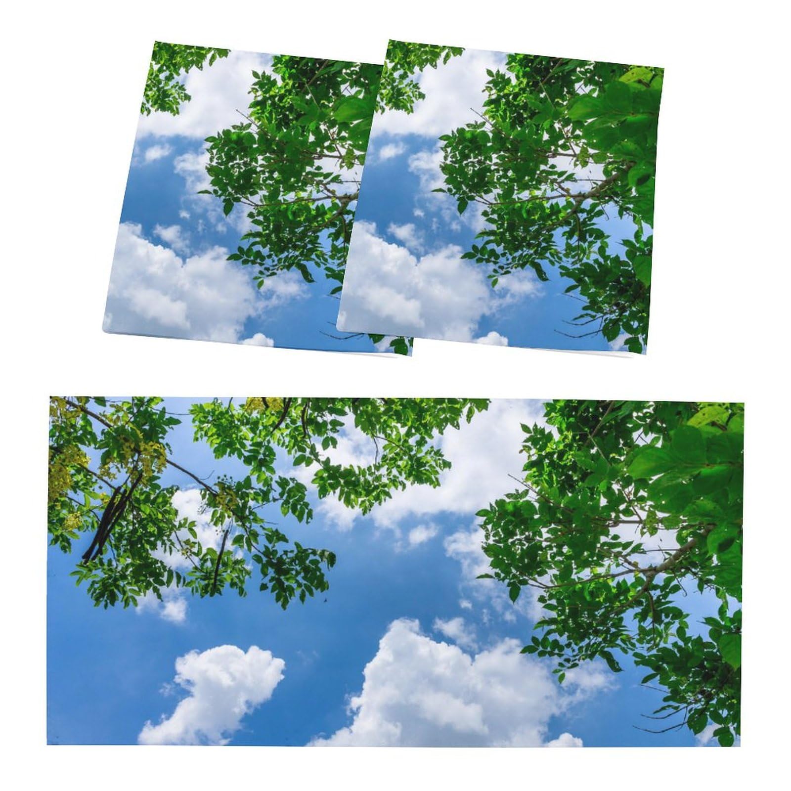 2 Pack Fluorescent Light Cover For Ceiling Light -Sky Branches Magnetic Light Covers Classroom, Light Filters Drop Fluorescent Light Shade Panel For Office Home School,4 X 2 Ft