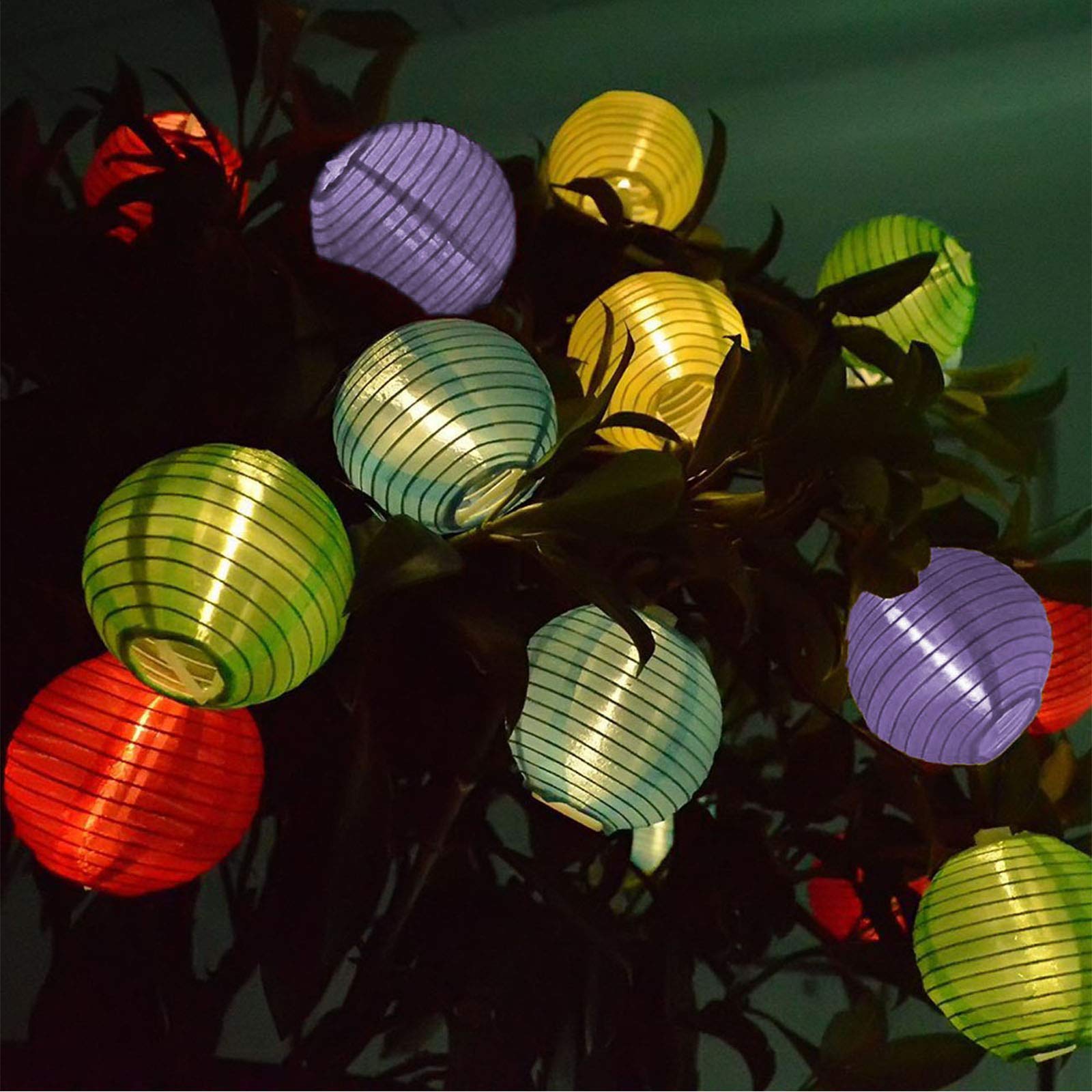 Vigdur Solar Lantern String Lights - Waterproof Multicolor Decorative Lights for Outdoor Indoor Patio Garden Wedding Party Camping