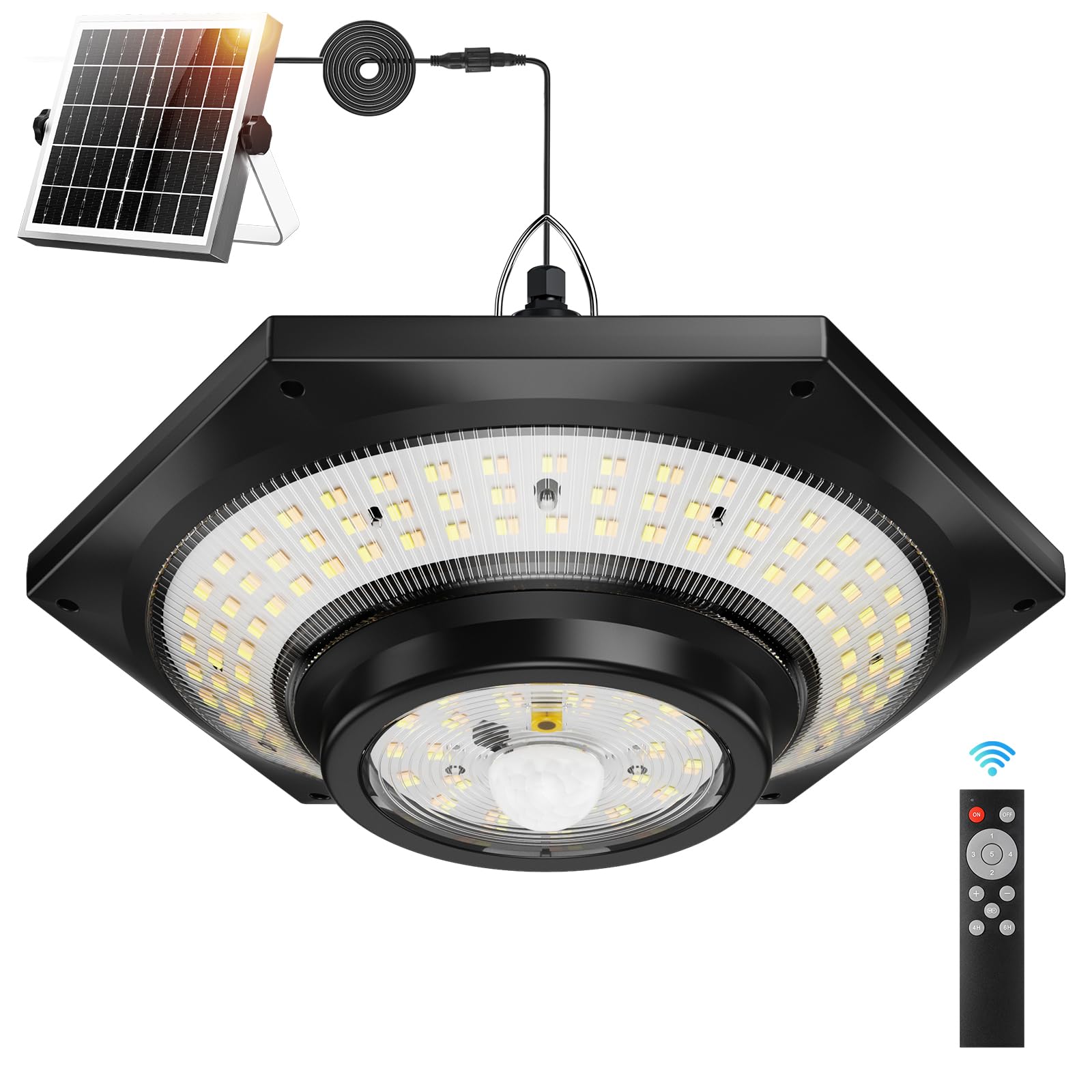 FabStyl Solar Shed Light, 4000LM, 228 LED, Remote Control, Motion Sensors, Model FSP3, Multiple Colors, 1 Pack