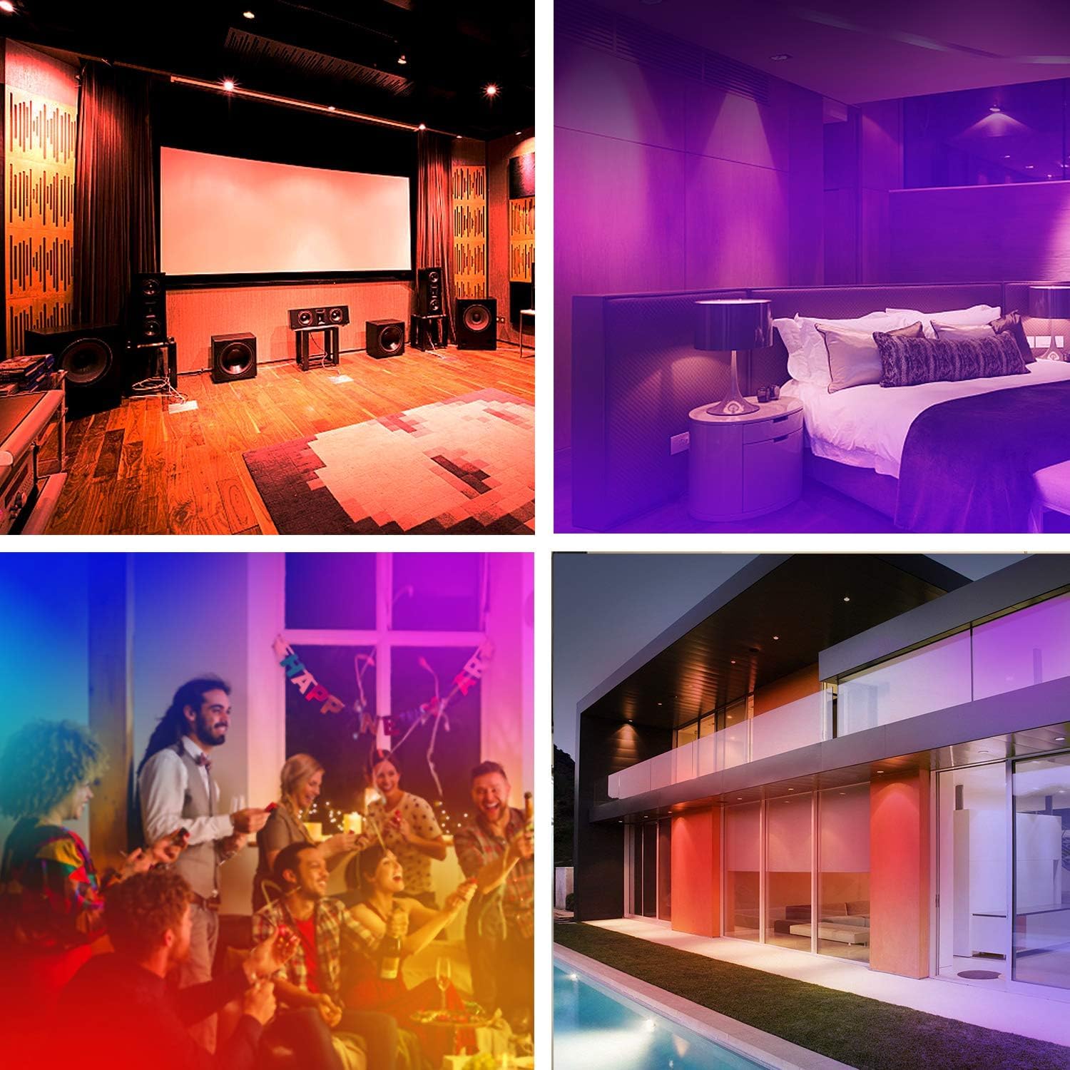 Recessed Lighting 4 Inch Color Changing 12W Led Downlights,1000Lumens Recessed Ceiling Lights,Rgb & Warm White 2700K Dimmable By