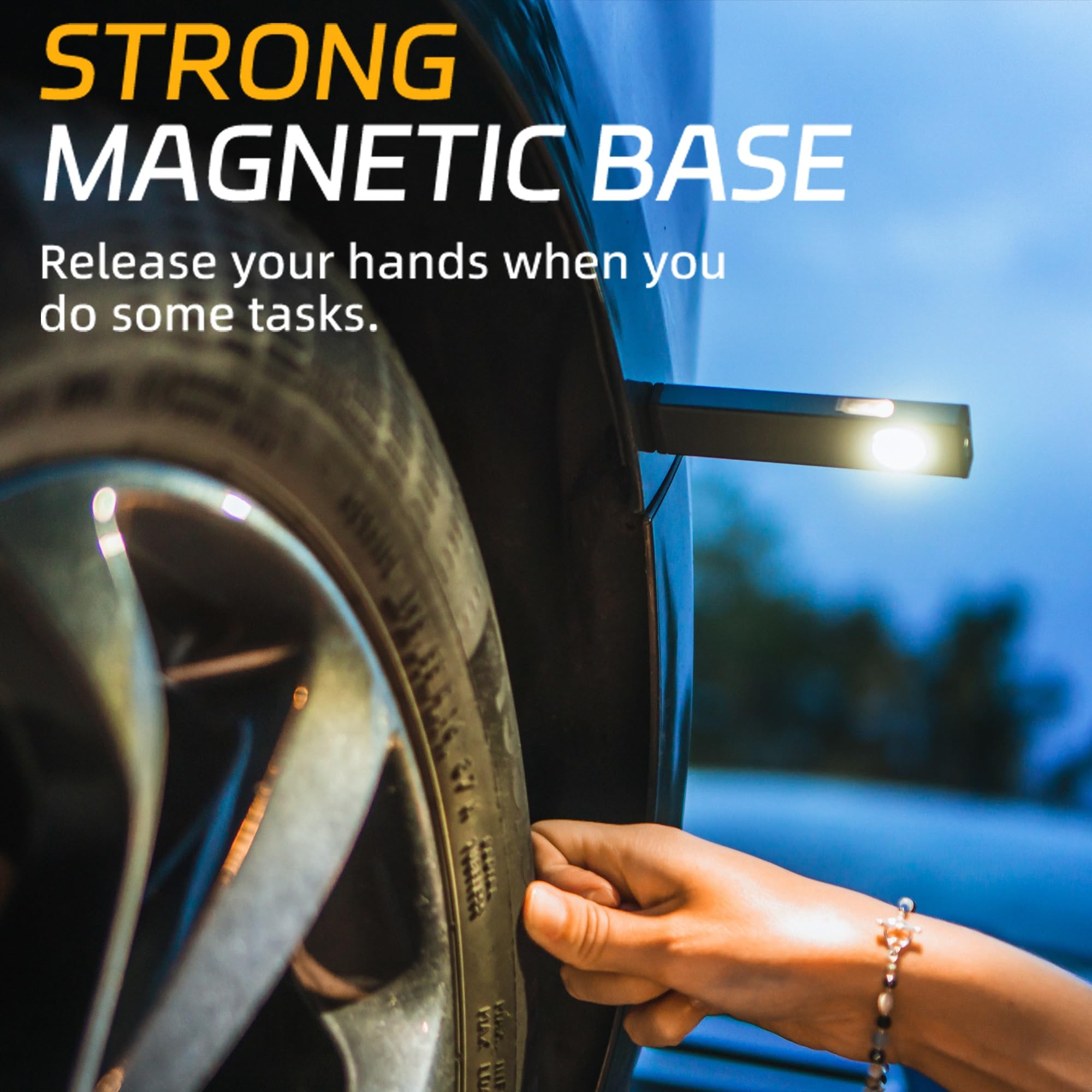 Lexall Rechargeable Work Light, 600 Lumens Portable Led Flashlight, Magnetic Cob Flat Task Light With Pocket Clip, 3 Modes, Pocket Pen Inspection Light For Repairing, Camping, Hiking, Emergency(1 Pc)