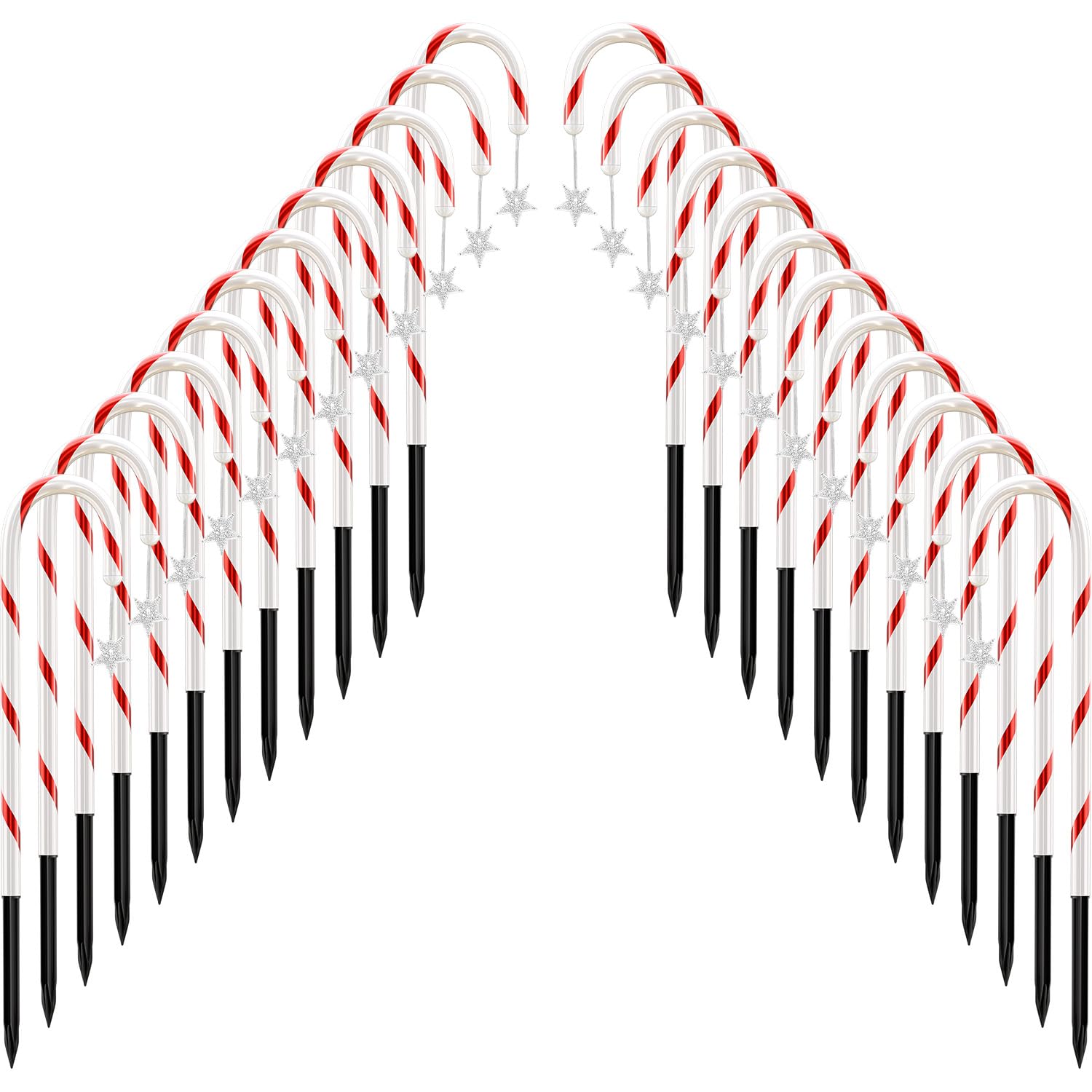 Anordsem Solar Christmas Decorations Outdoor: 21 Candy Cane Stake Lights 24 Pack - Waterproof Led 8 Colorful Lighting Models For Yard Garden Pathway Xmas Decor - 2026 New Year Gifts For Homeowners