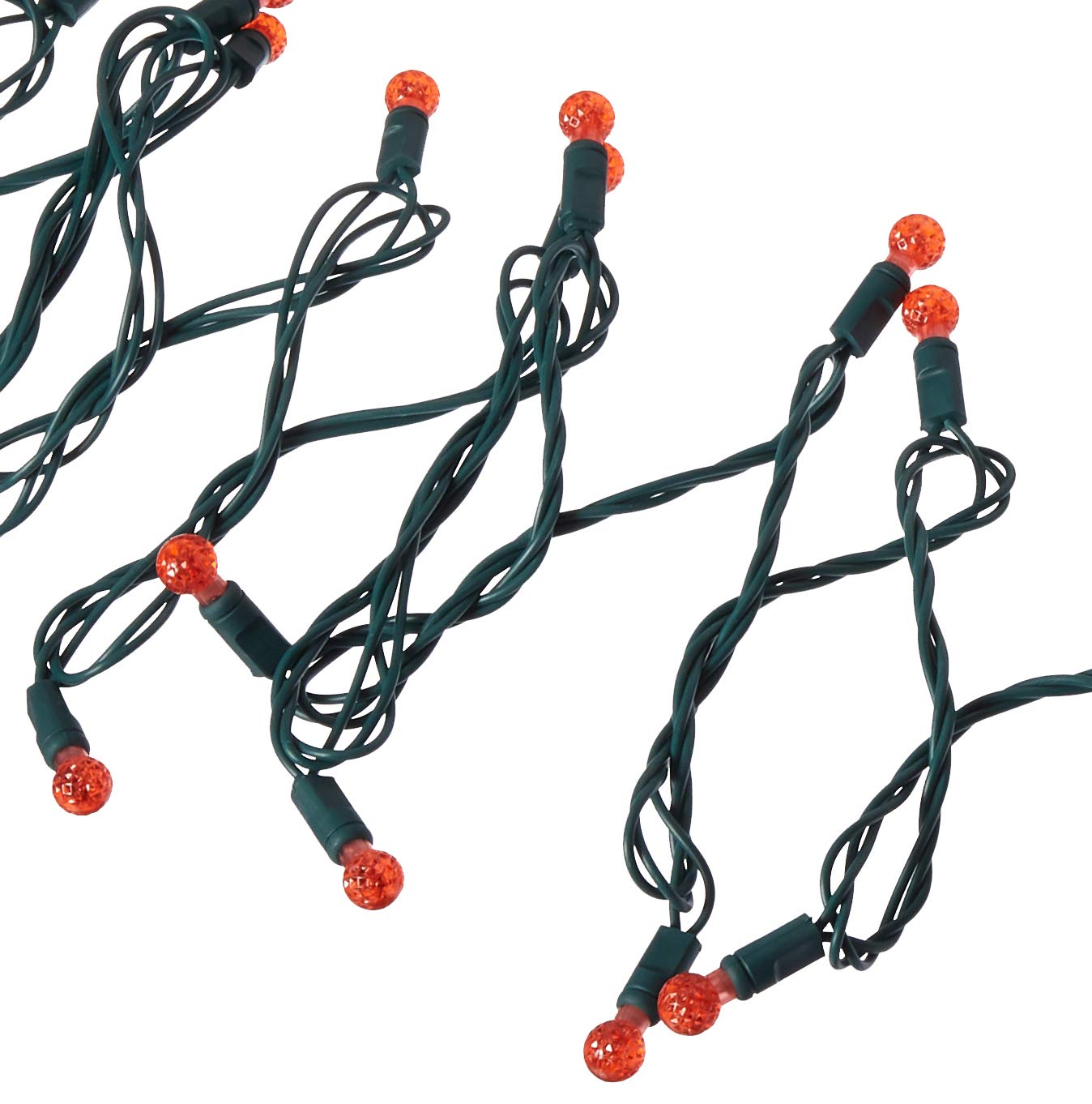 Vickerman 50 Count Single Mold G12 Berry LED Light Set with Green Wire, Red
