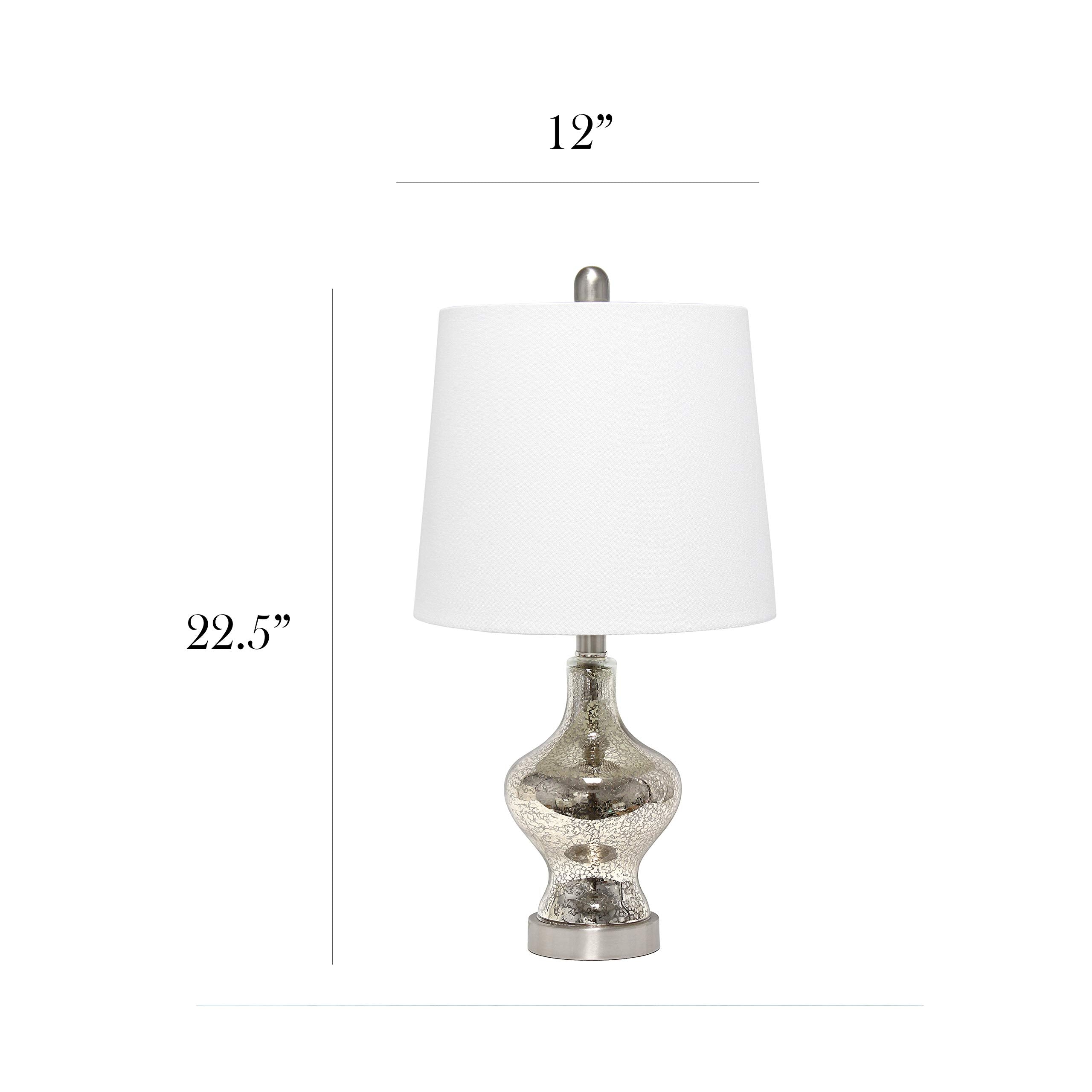 Elegant Designs Lt3317-Mur Glass Gourd Shaped Table Lamp, Mercury