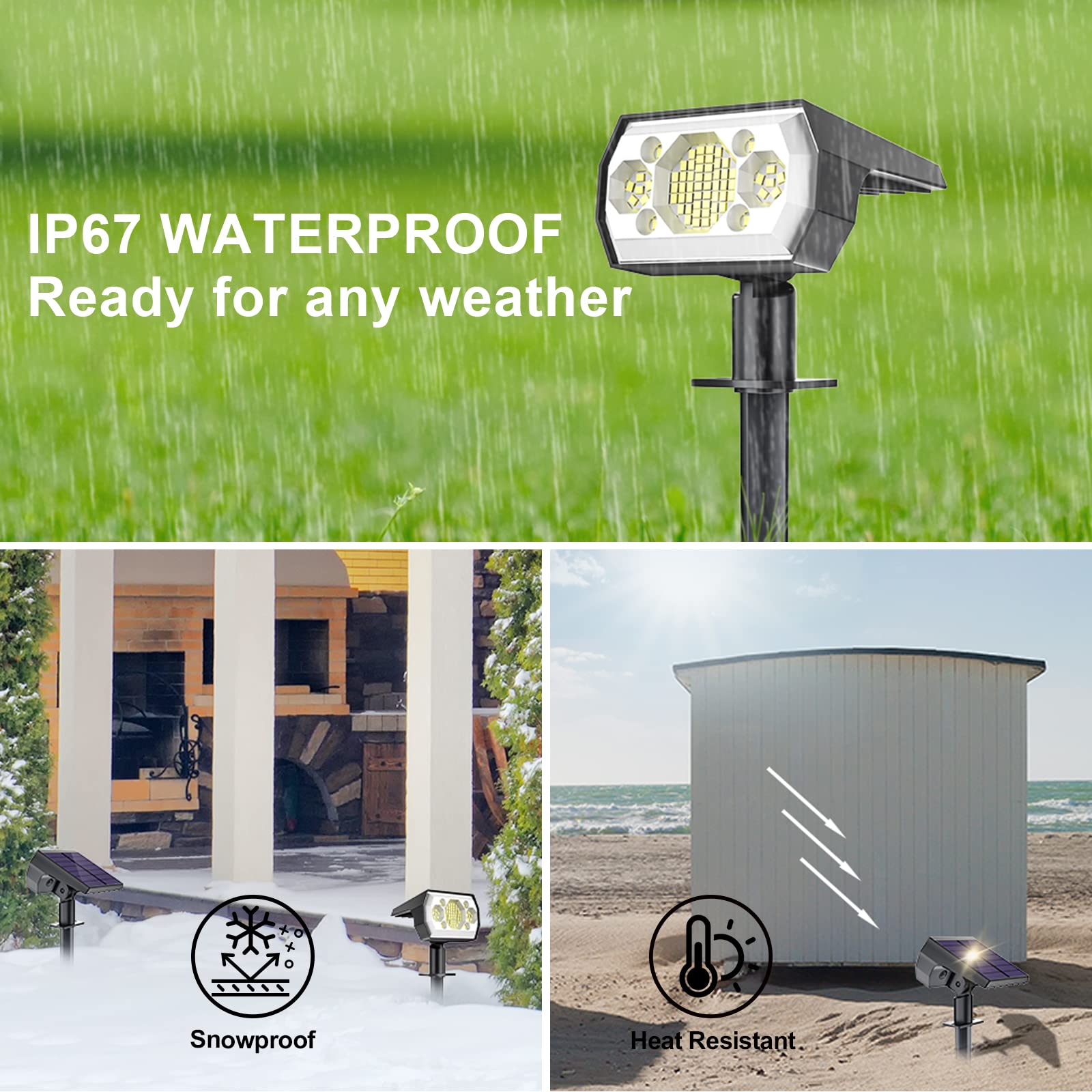 Solar Spot Lights Outdoor, [6 Pack/3 Modes] Solar Landscape Spotlights Ip67 Waterproof Solar Powered Outdoor Lighting Products F