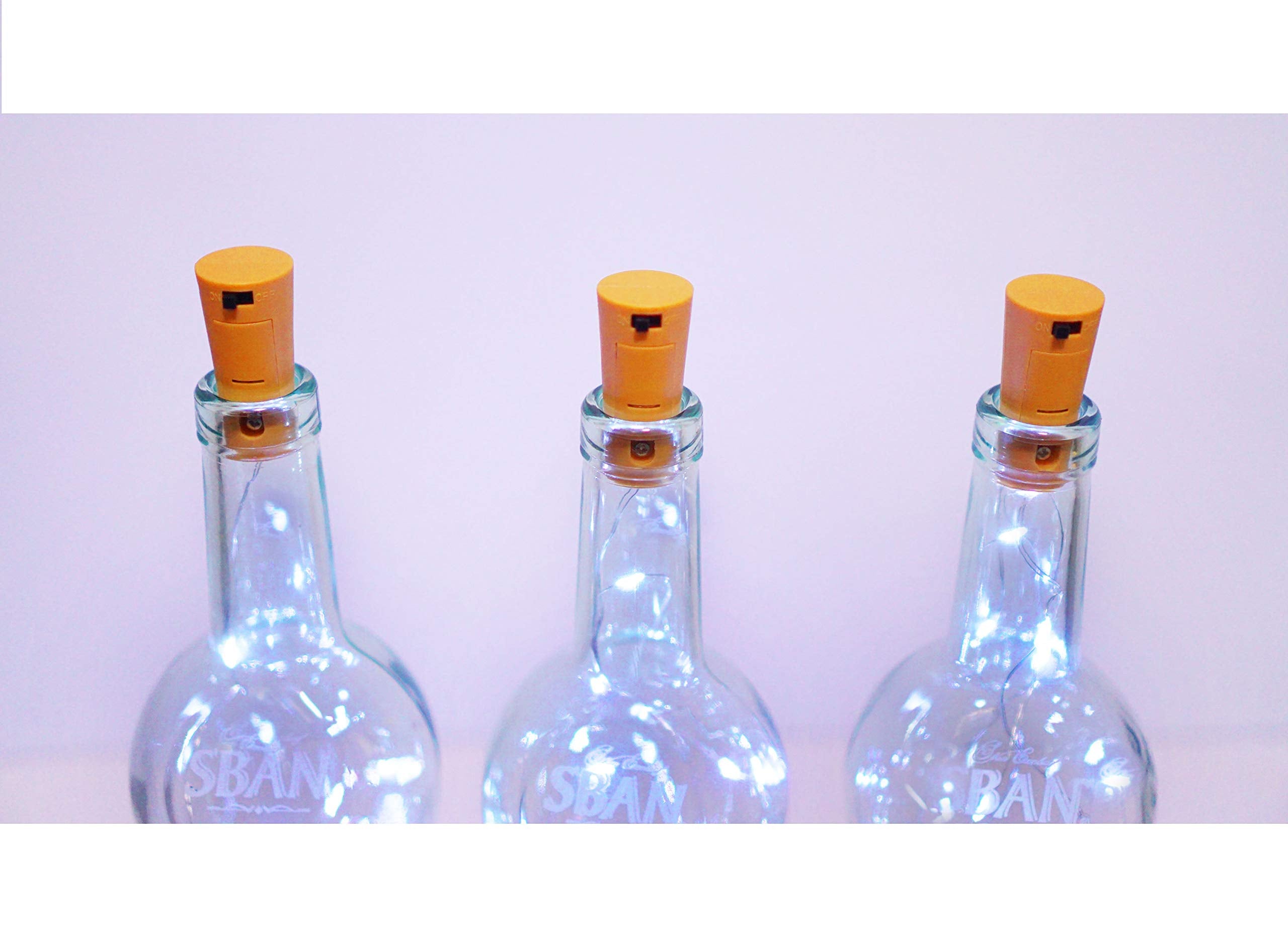 NiniTe LIGHTS 20 LED Wine Bottle Cork Lights, Copper Wire Fairy String Lights, 12 Pack, Multi White
